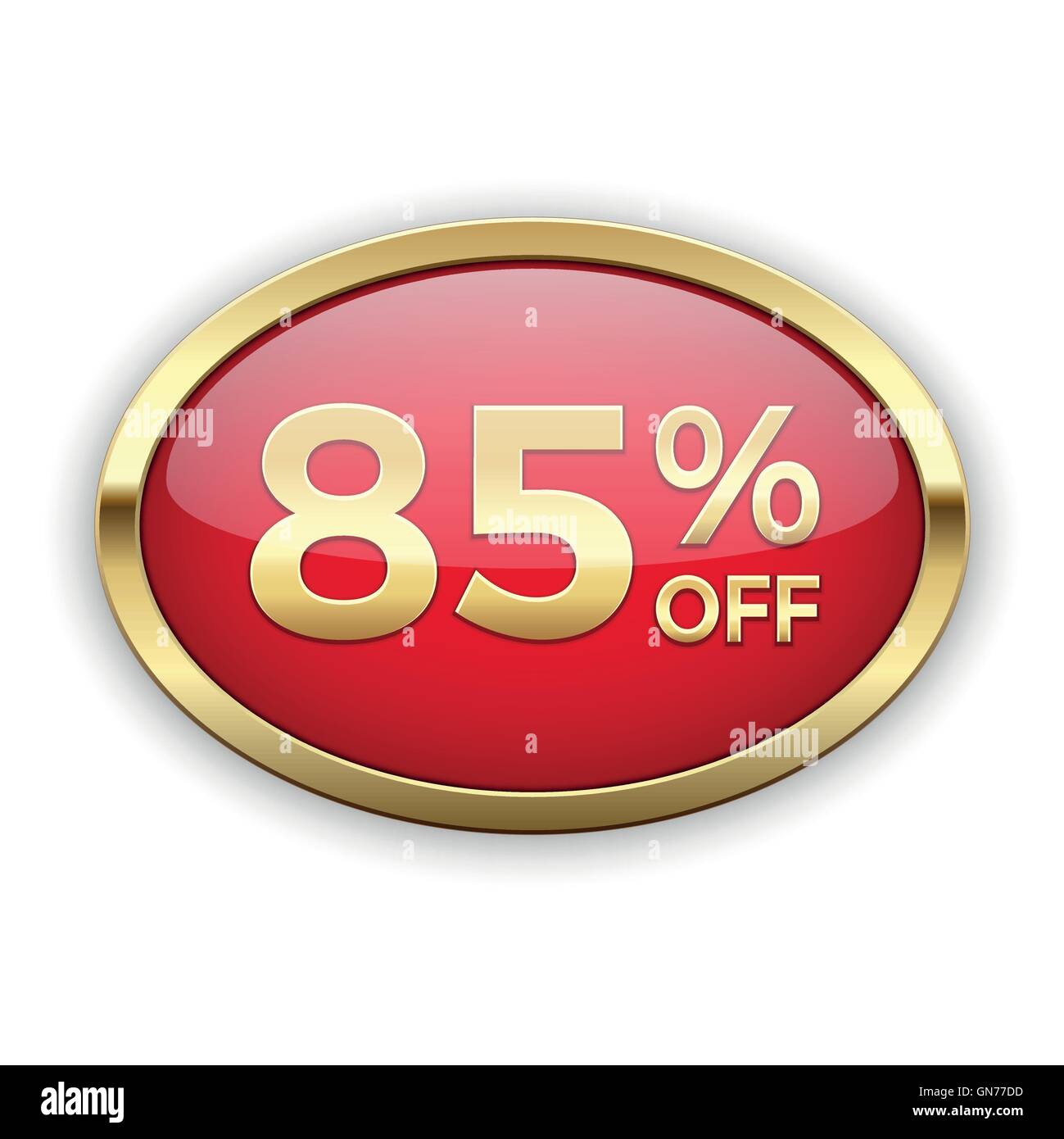 85% di sconto badge nella cornice dorata Illustrazione Vettoriale