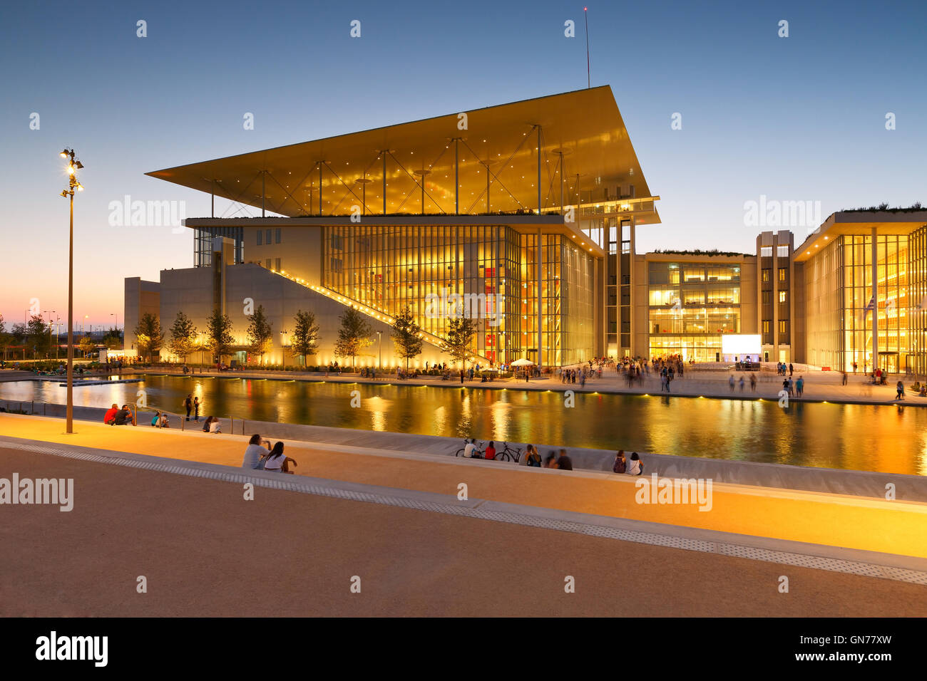 Vista di Stavros Niarchos Fondazione Centro Culturale nella città di Atene. Foto Stock