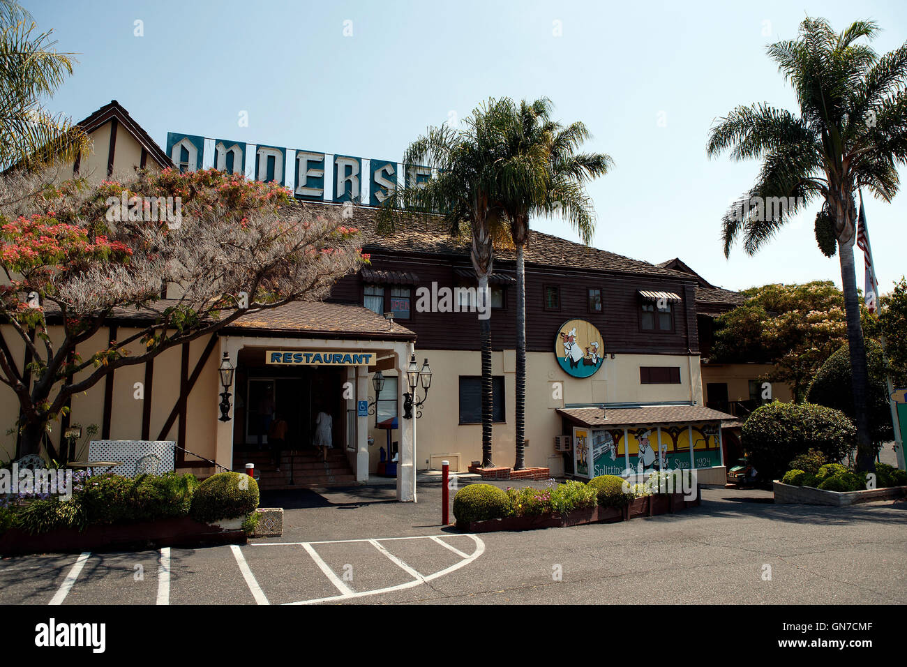 Esterno della zuppa di piselli di Andersen, Buellton, California, Stati Uniti d'America Foto Stock