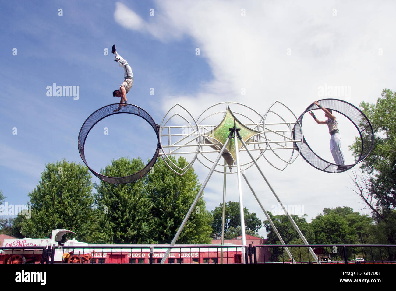 Il Circus World Museum Baraboo, Wisconsin. Acrobati. Foto Stock