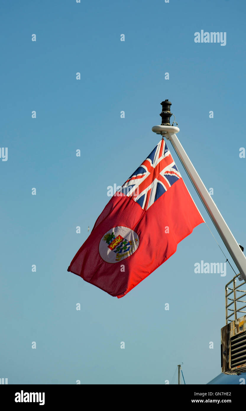 Bandiera delle Isole Cayman Mega Yacht Octopus, da Microsoft co-fondatore Paul Allen, Spagna Foto Stock
