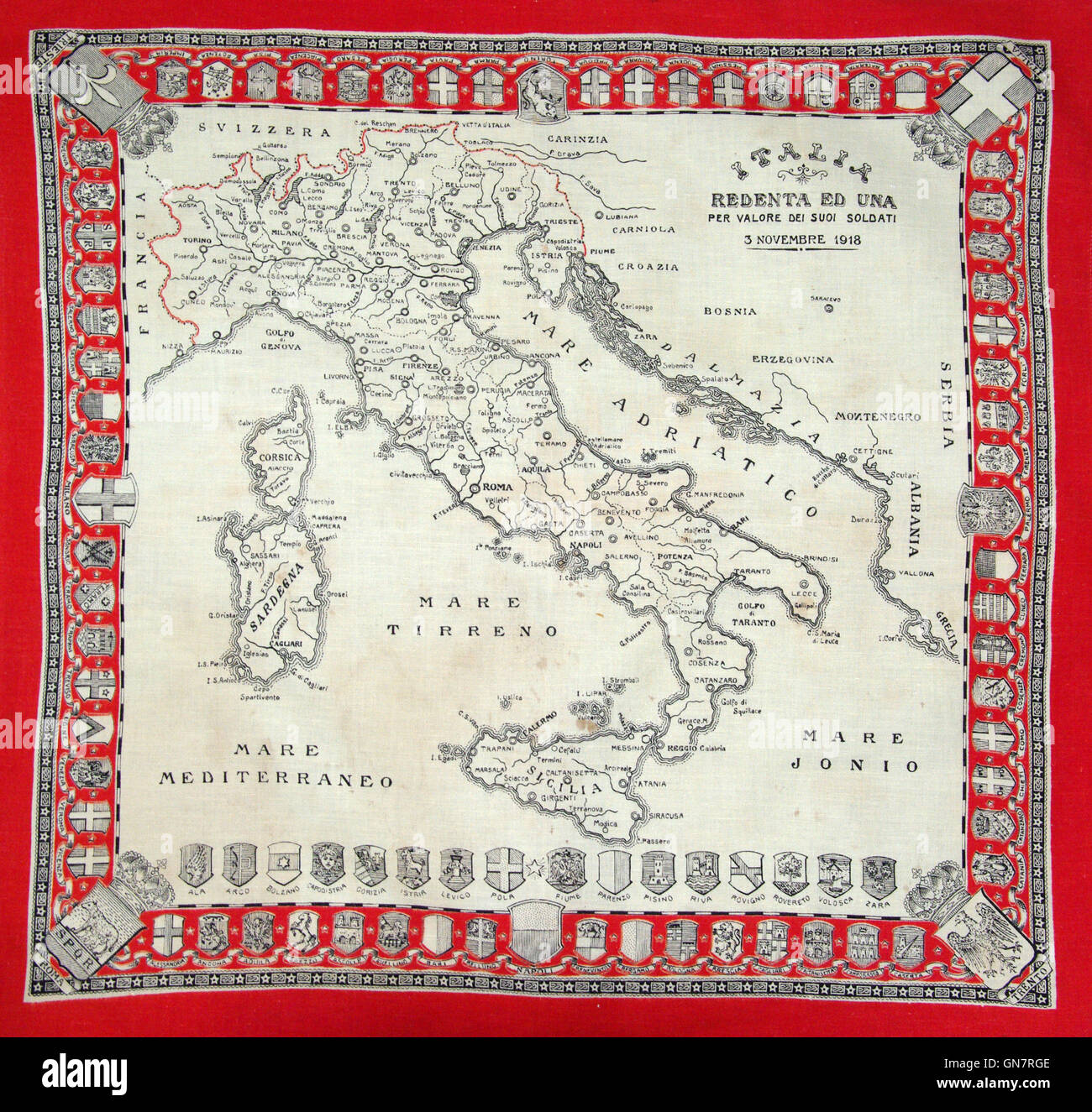 Italiano fazzoletto commemorativo della vittoria nella guerra 1915-1918 Foto Stock