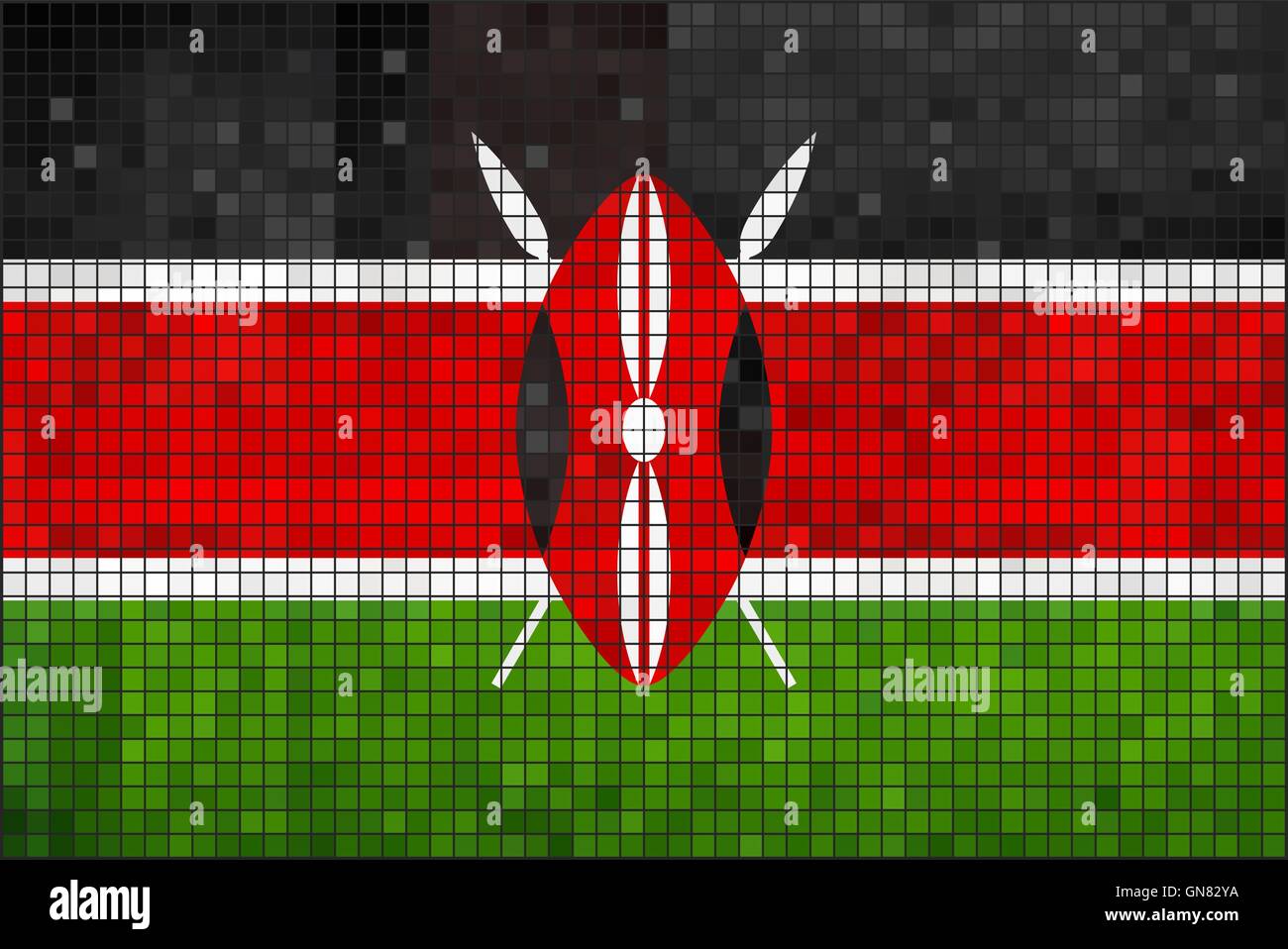 Bandiera del Kenya Illustrazione Vettoriale
