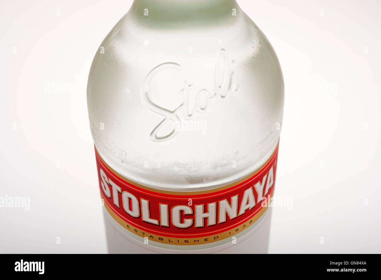 La vodka Stolichnaya Foto Stock