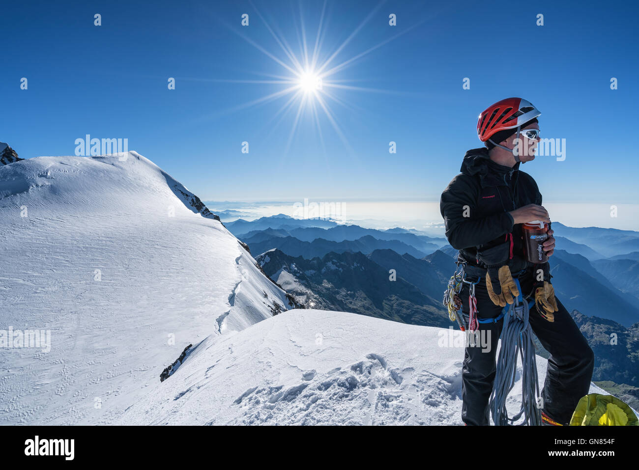 Monte Rosa massiccio, Alpi, Italia, Europa, UE Foto Stock