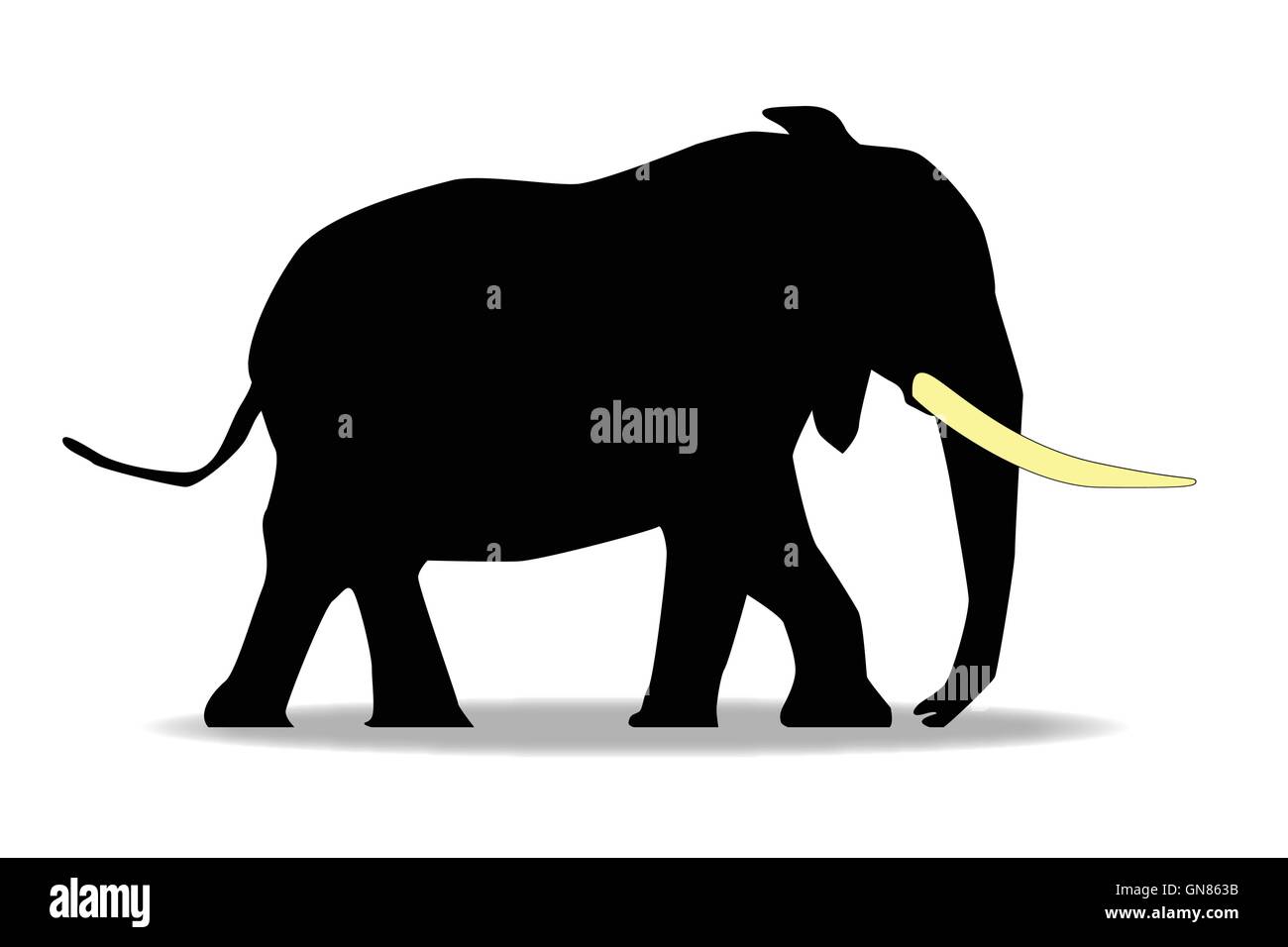 Cartoon Silhouette di elefante Illustrazione Vettoriale