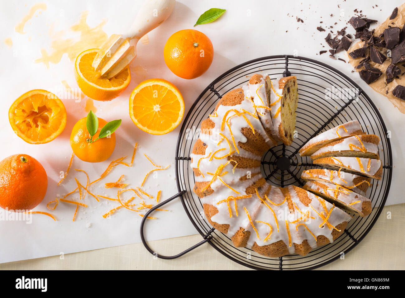Arancio cioccolato torta BUNDT Foto Stock