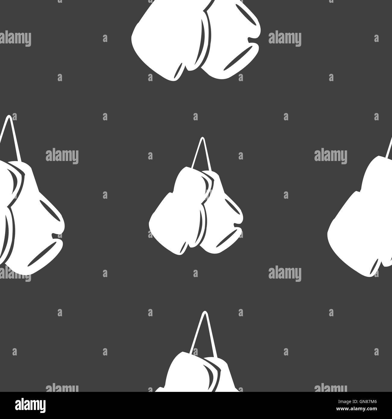 I guantoni icona segno. Seamless pattern su uno sfondo grigio. Vettore Illustrazione Vettoriale