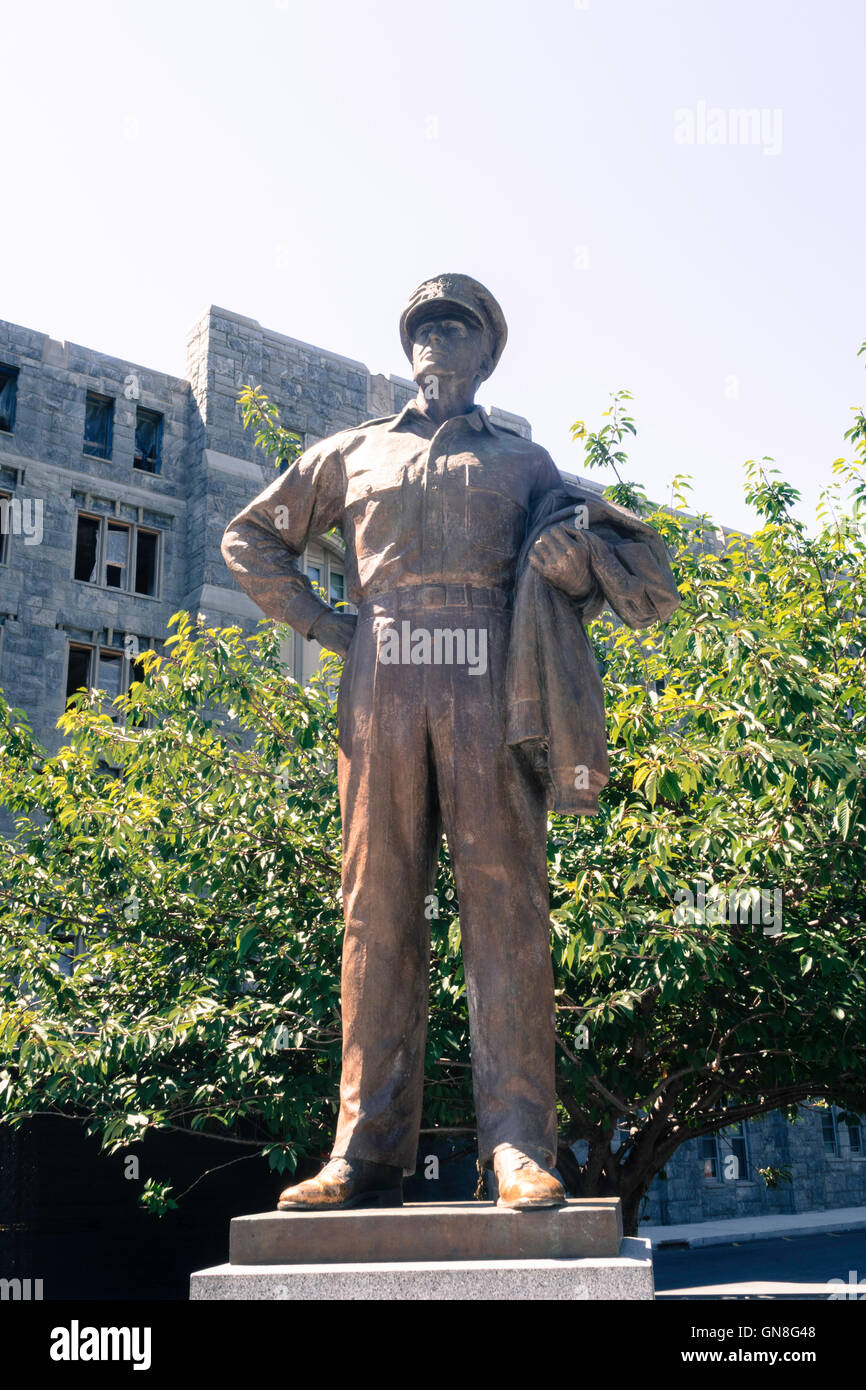 General Douglas MacArthur statua, dell'Accademia Militare degli Stati Uniti, West Point, NY, STATI UNITI D'AMERICA Foto Stock