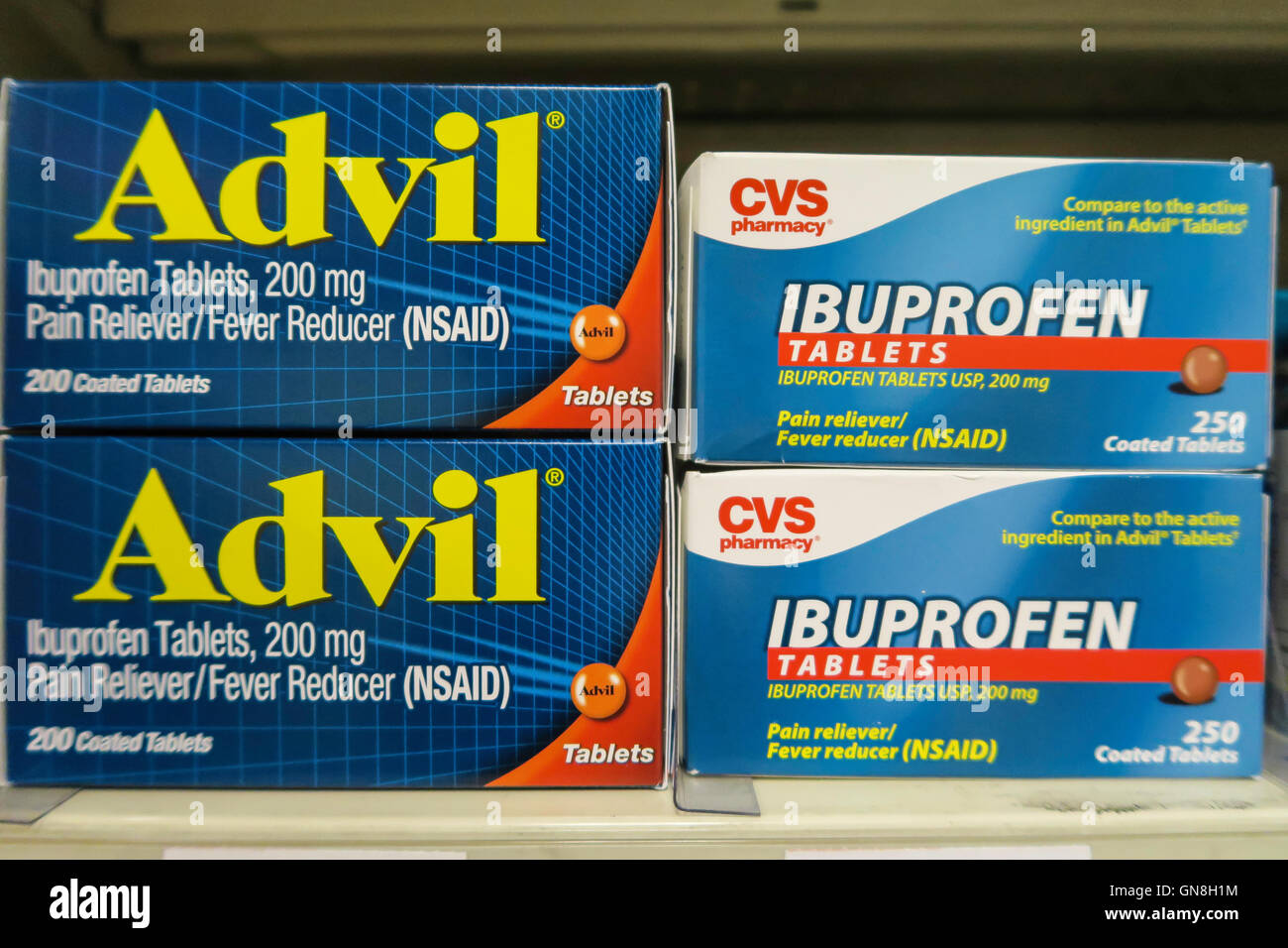 Ibuprofen al CVS Pharmacy Drug Store, NYC, STATI UNITI D'AMERICA Foto stock  - Alamy