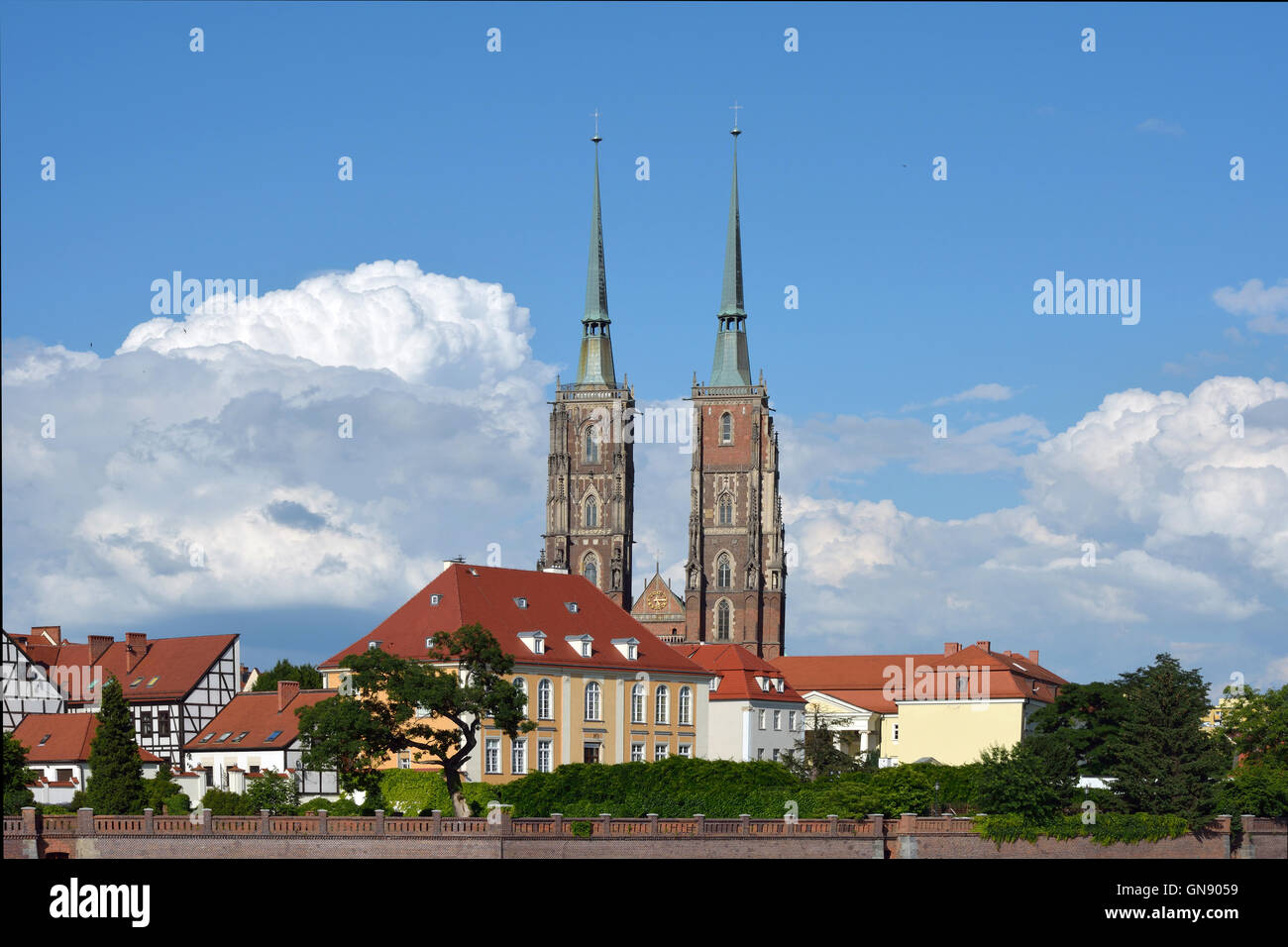 Cattedrale di San Giovanni Battista di Wroclaw in Cattedrale isola in Polonia. Foto Stock