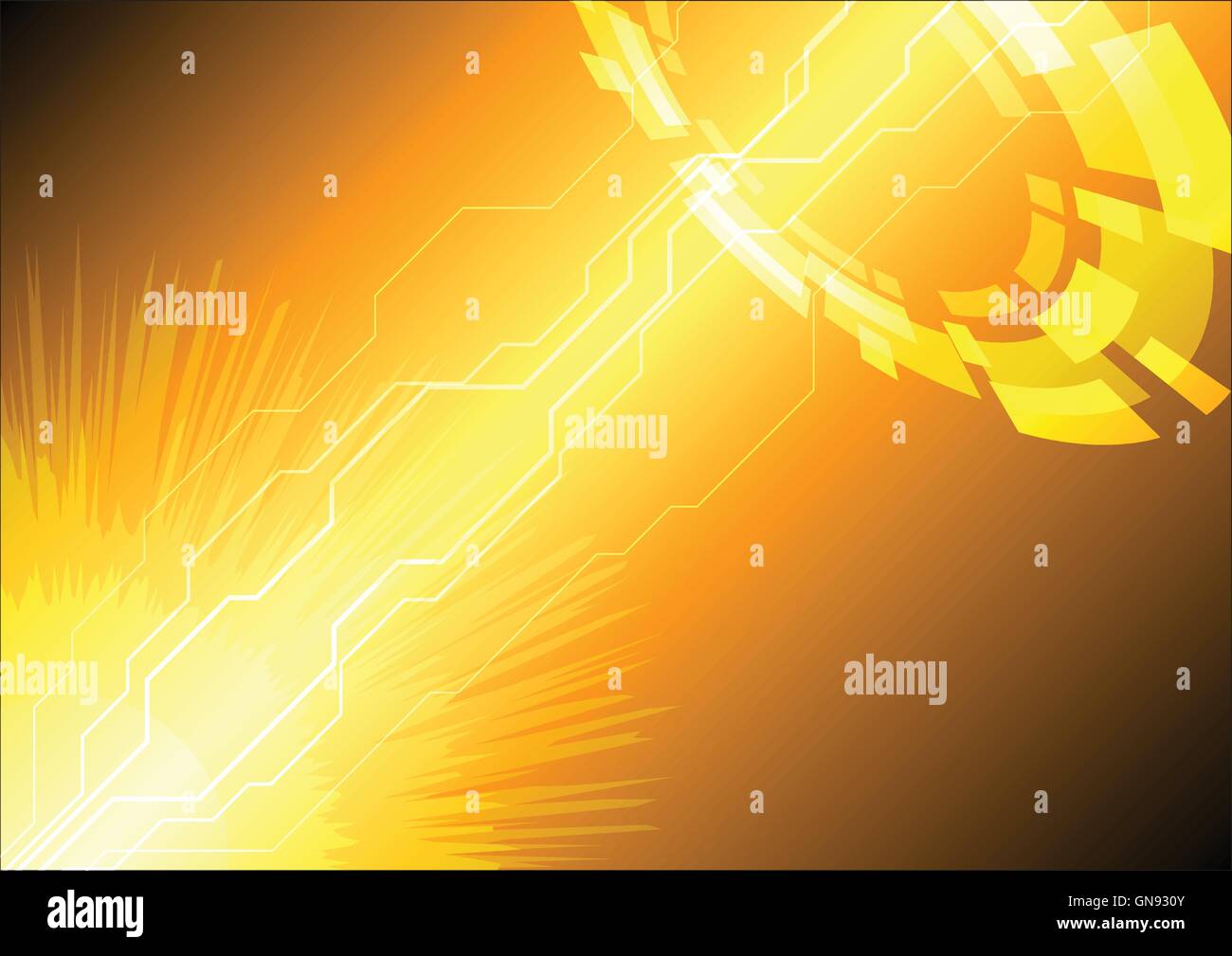 Tecnologia astratta sfondo arancione Illustrazione Vettoriale