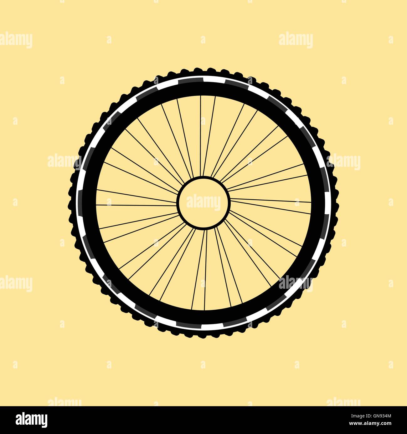 Vector Silhouette Di Una Ruota Per Bicicletta Con Il Pneumatico E Raggi - Foto 2