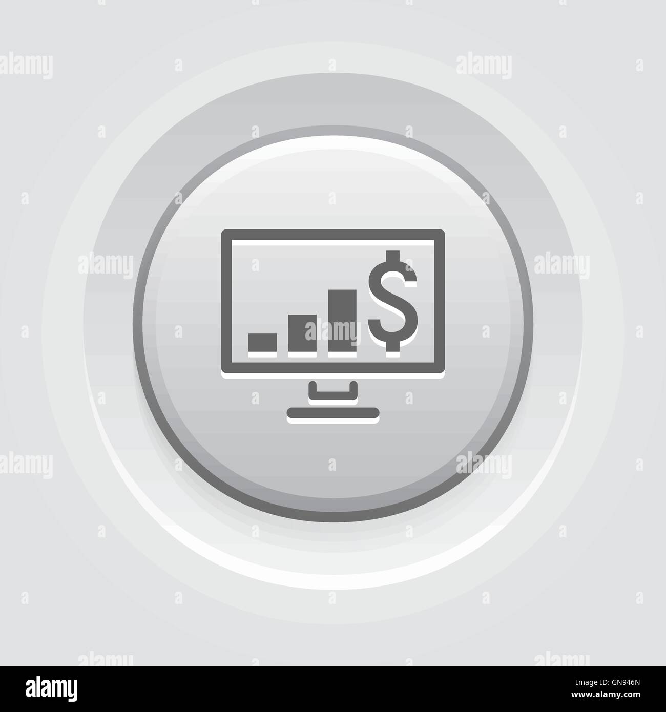 Diagramma di business sull'icona del desktop Illustrazione Vettoriale