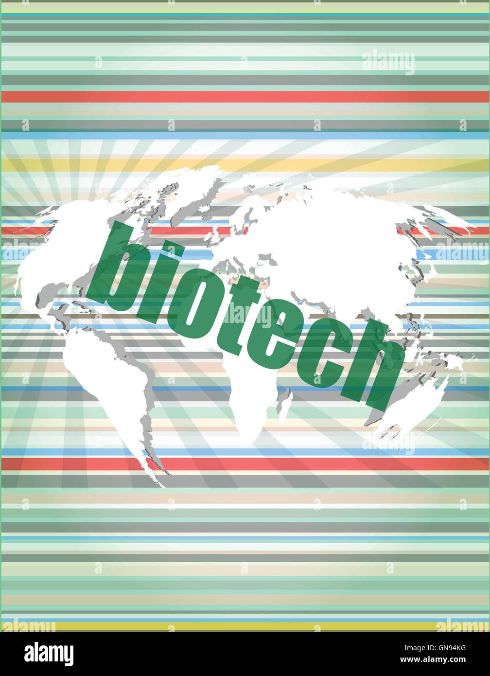 Parola biotech su schermo tattile digitale vettore di fondo virgolette con linea sottile discorso bolla. concetto di citazione, info Illustrazione Vettoriale