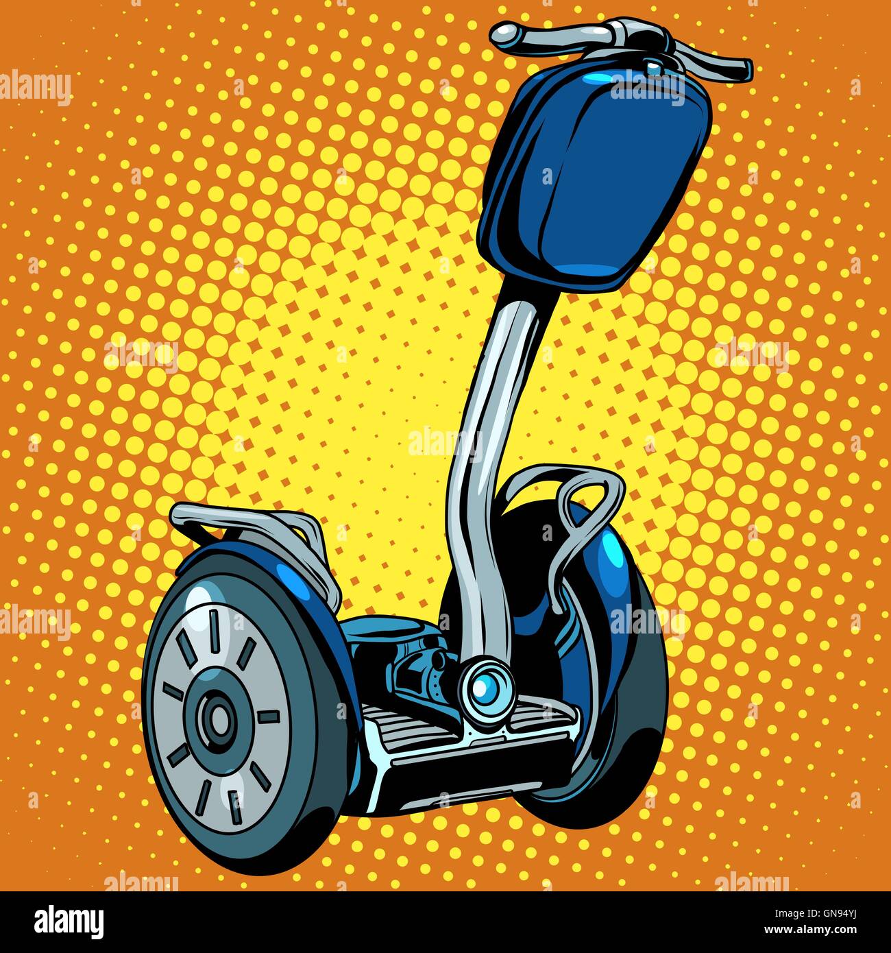 Abstract scooter elettrico con la torcia elettrica segway Illustrazione Vettoriale