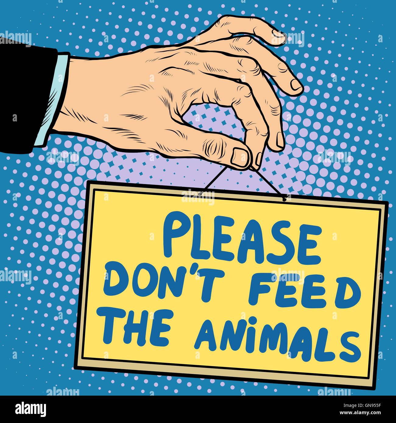 Segno a mano si prega di non nutrire gli animali Illustrazione Vettoriale
