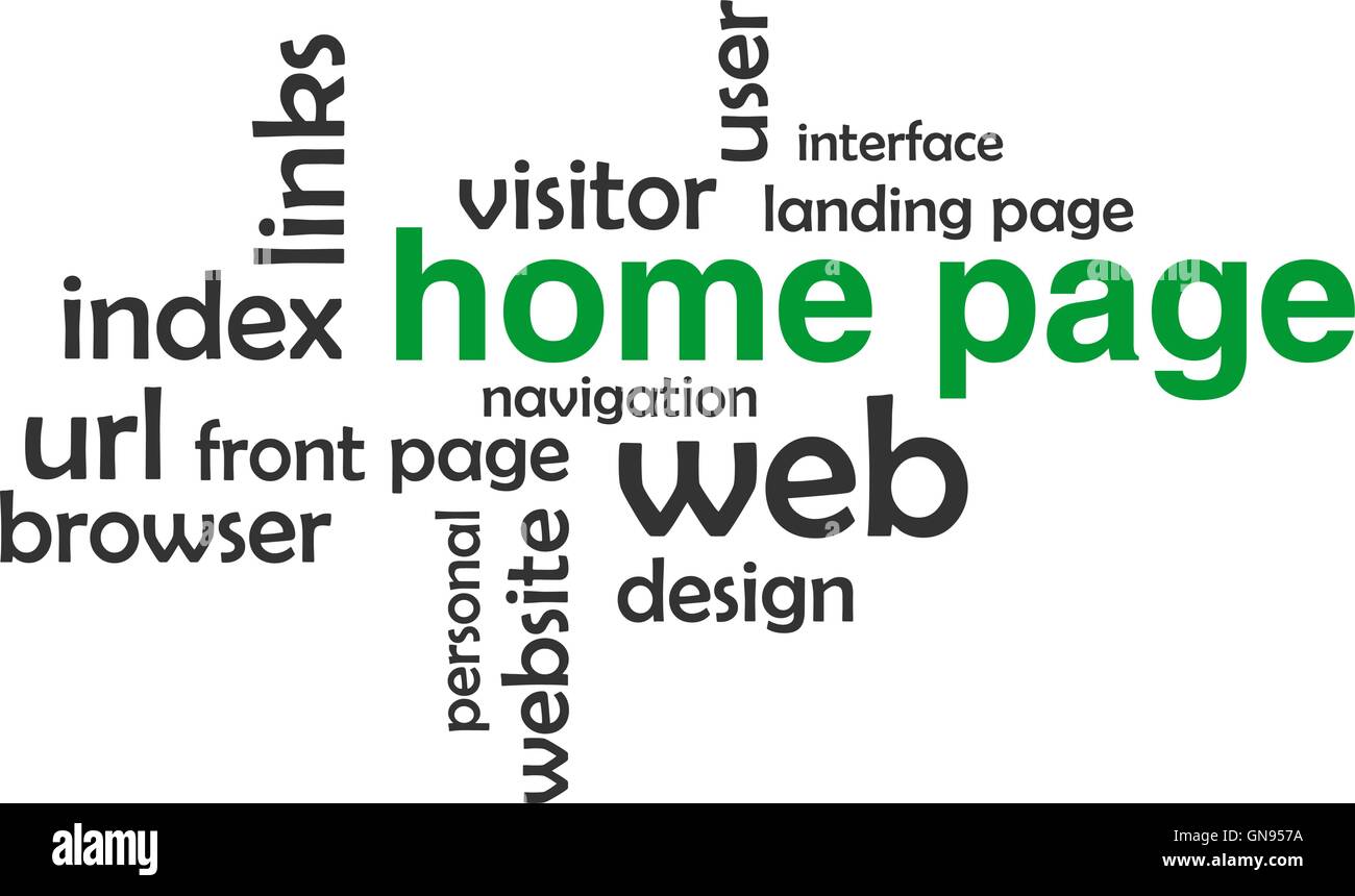 Word cloud - home page Illustrazione Vettoriale