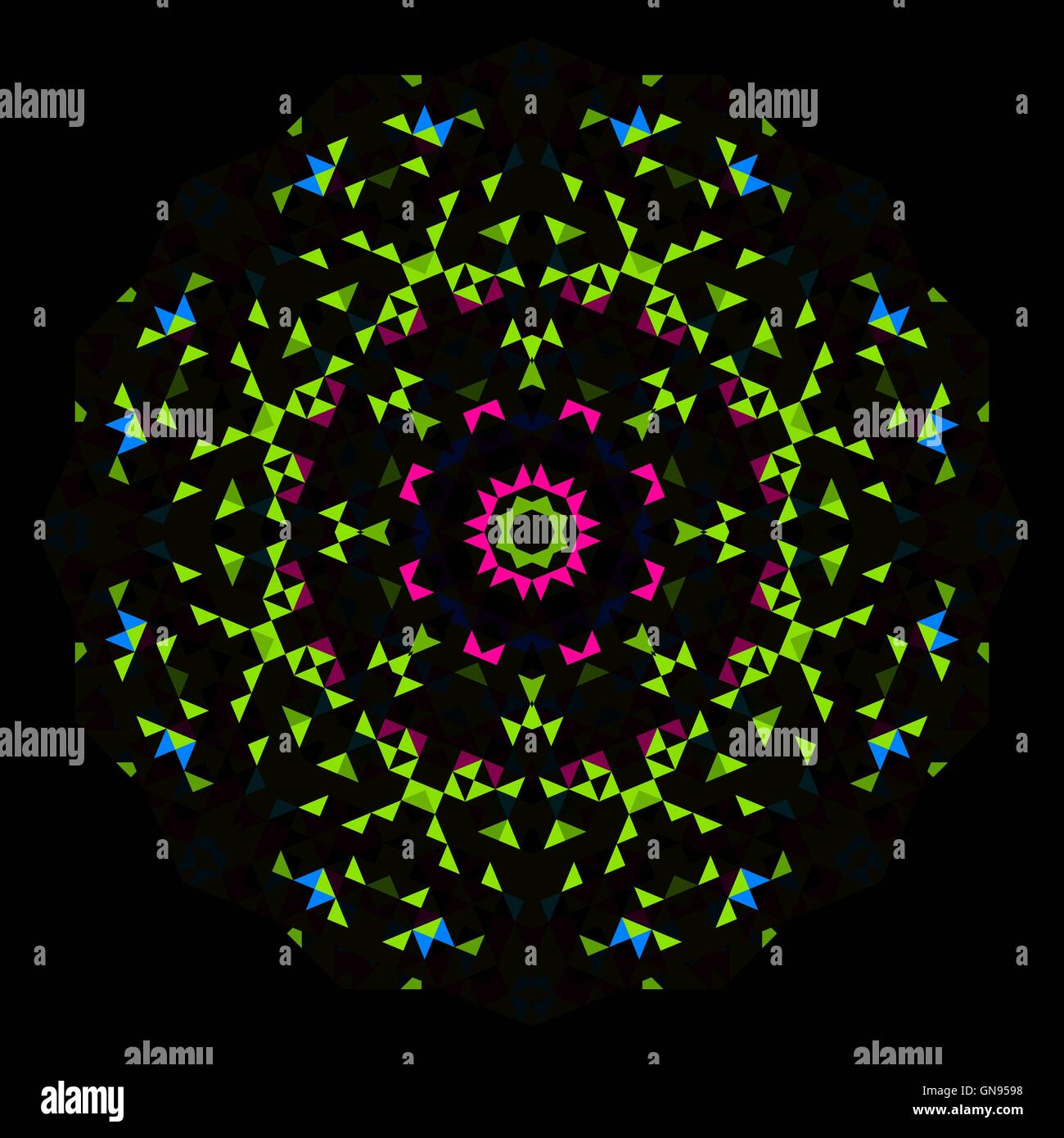 Geometrica astratta luminoso modello di Caleidoscopio Illustrazione Vettoriale