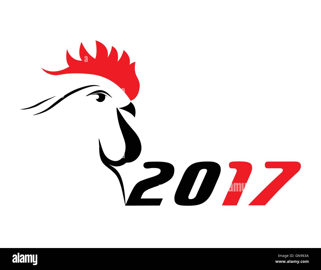 Cock 2017. vettore Illustrazione Vettoriale