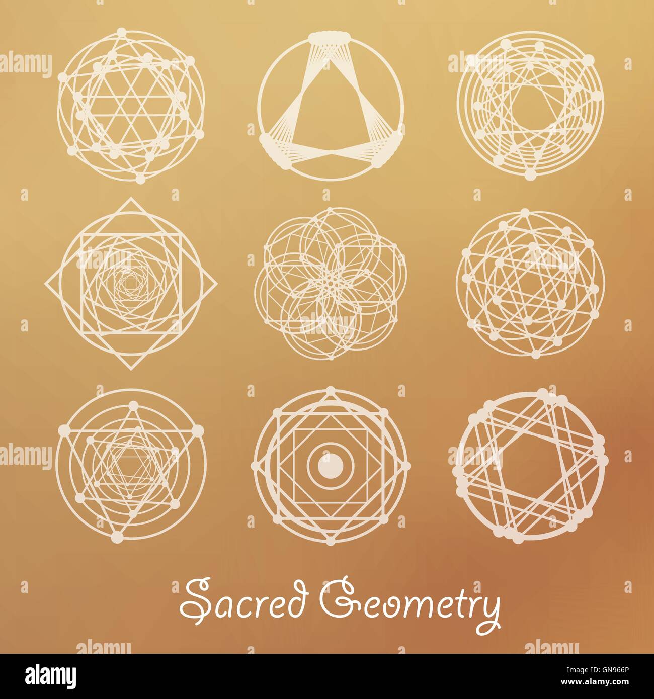 Geometria Sacra elementi Illustrazione Vettoriale