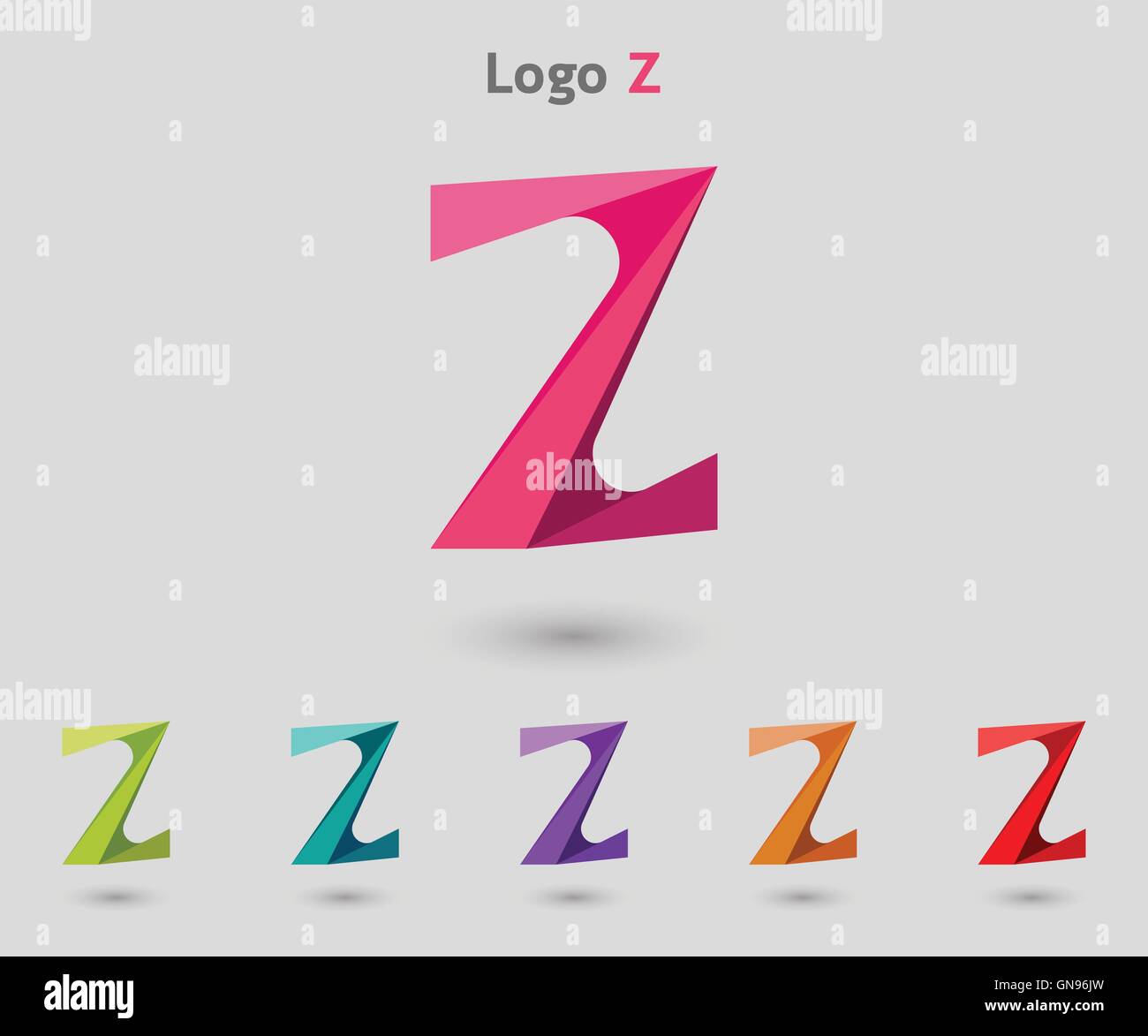 Logo Z sei colori Style Illustrazione Vettoriale