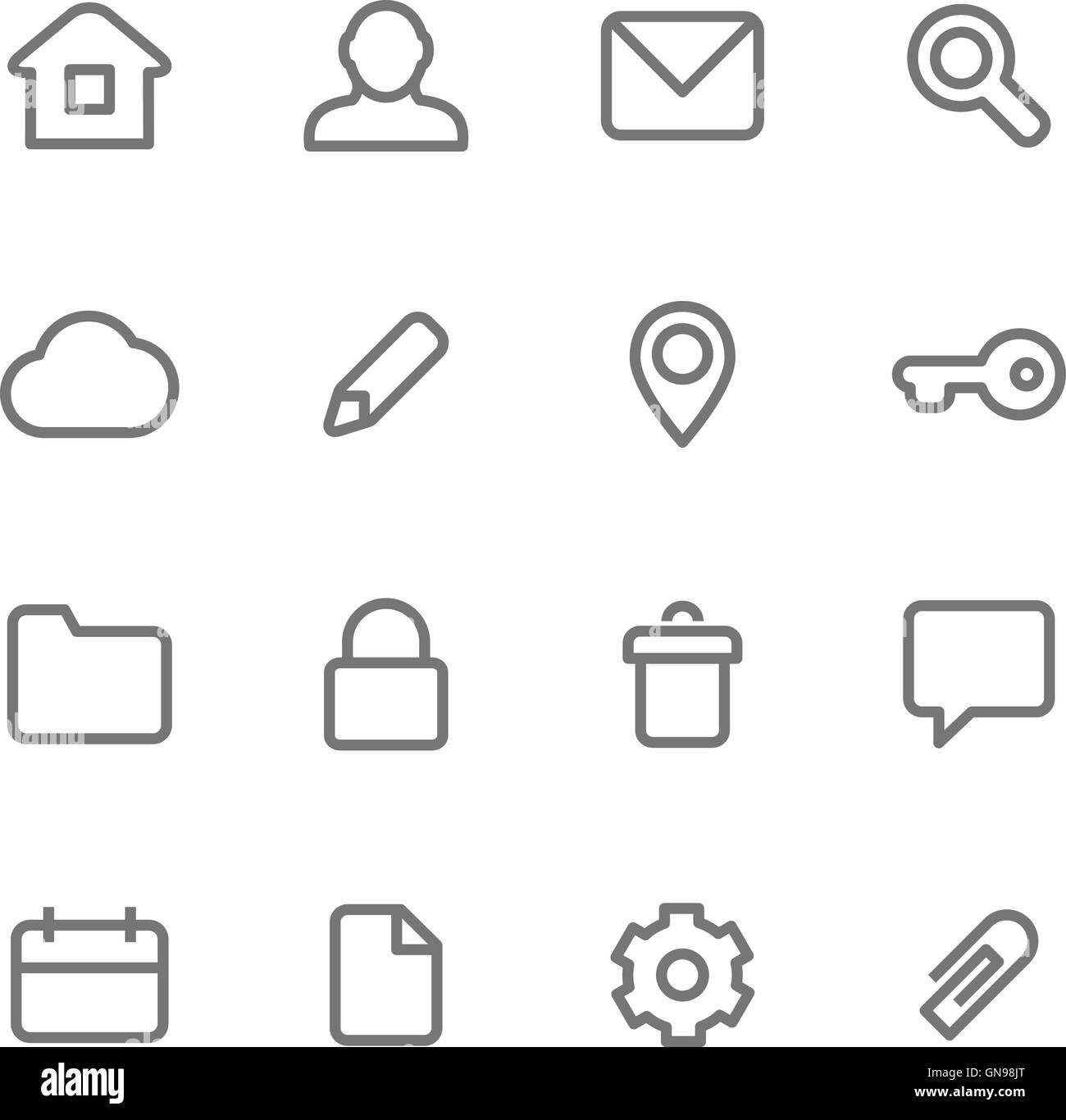 Icone vettoriali per la semplice design minimalista. Illustrazione Vettoriale