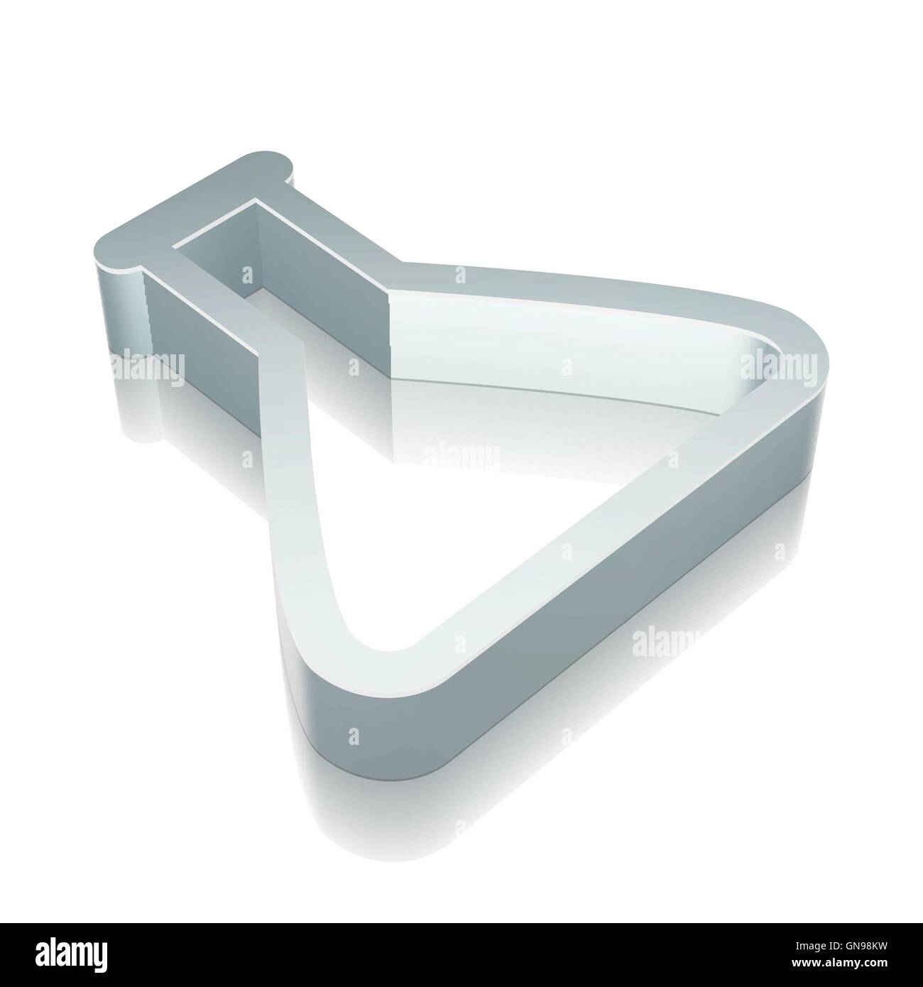 Icona della scienza: 3d pallone metallico con la riflessione, illustrazione vettoriale. Illustrazione Vettoriale