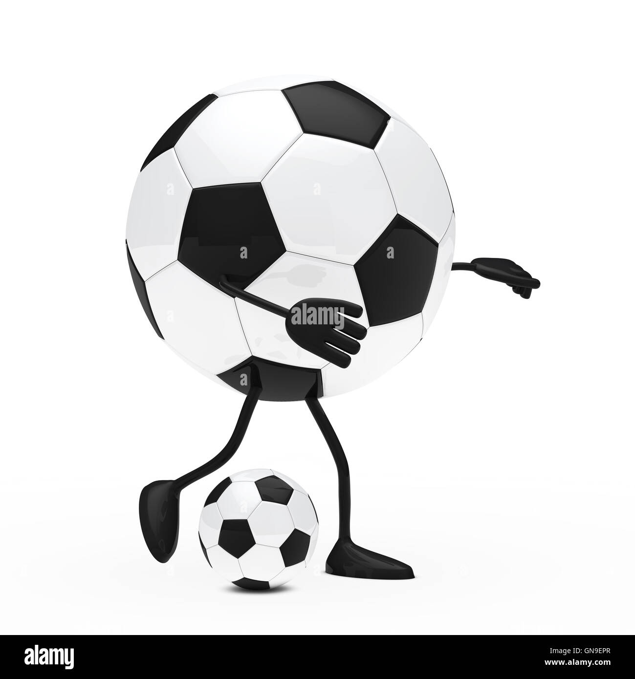 Il calcio figura spara una sfera Foto Stock