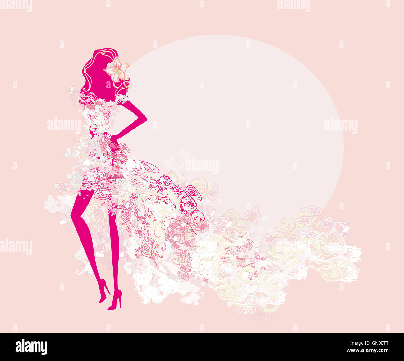 Abstract bella donna floreale Foto Stock