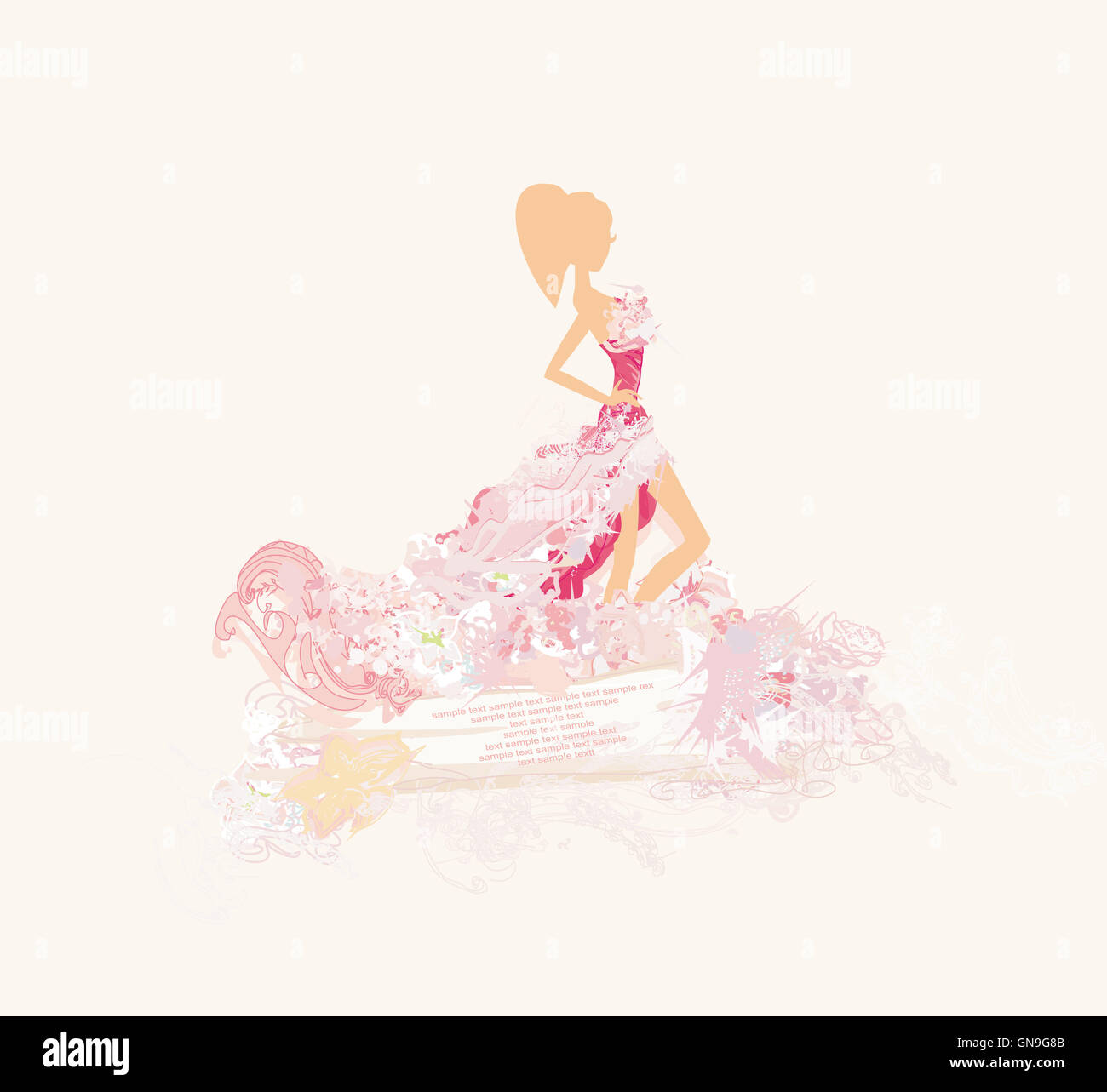 Abstract bella donna floreale Foto Stock