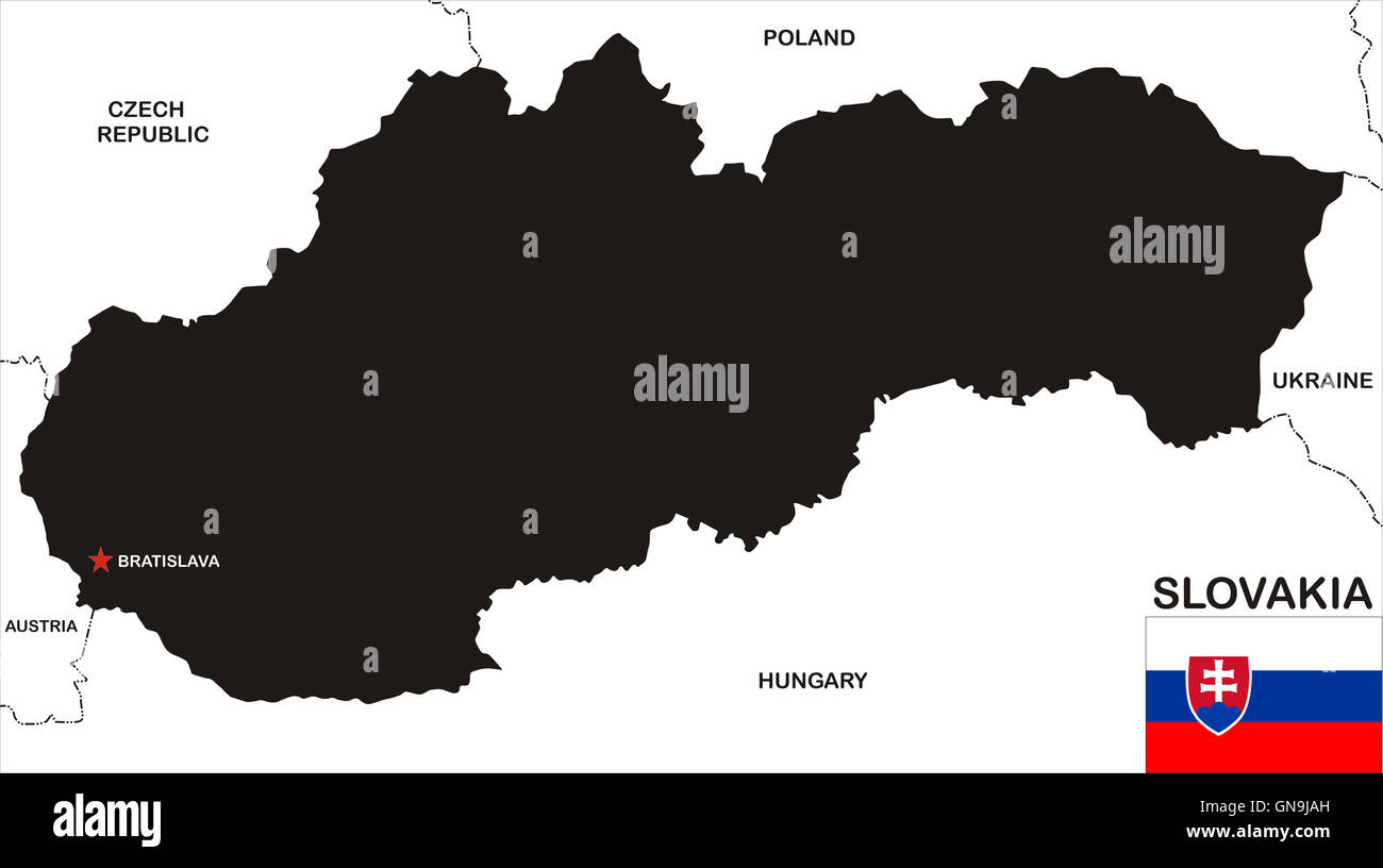 Mappa di Slovacchia Foto Stock