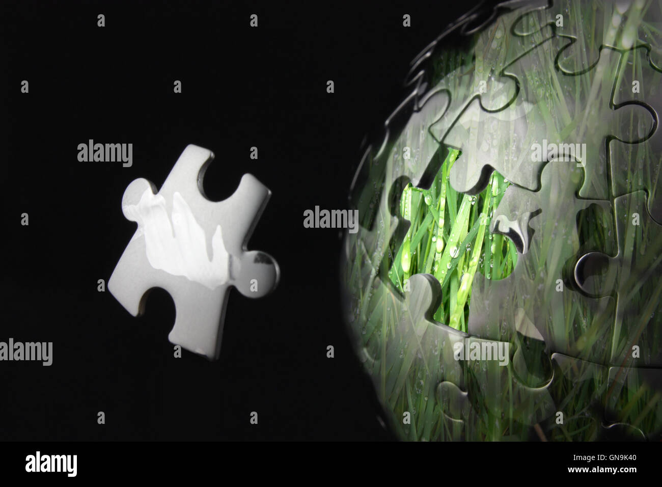 Eco Friendly world jigsaw Foto Stock