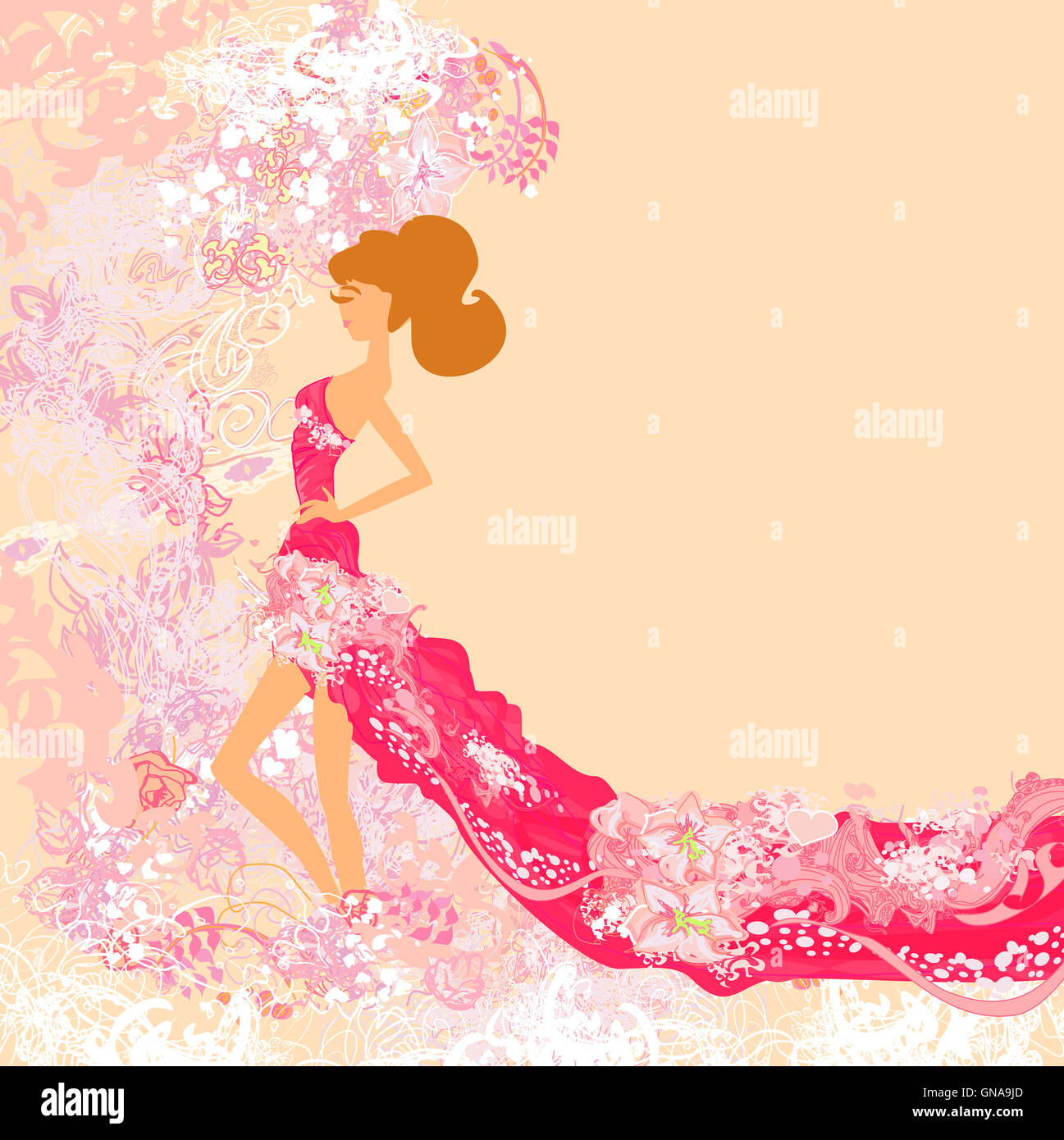 Abstract bella donna floreale Foto Stock