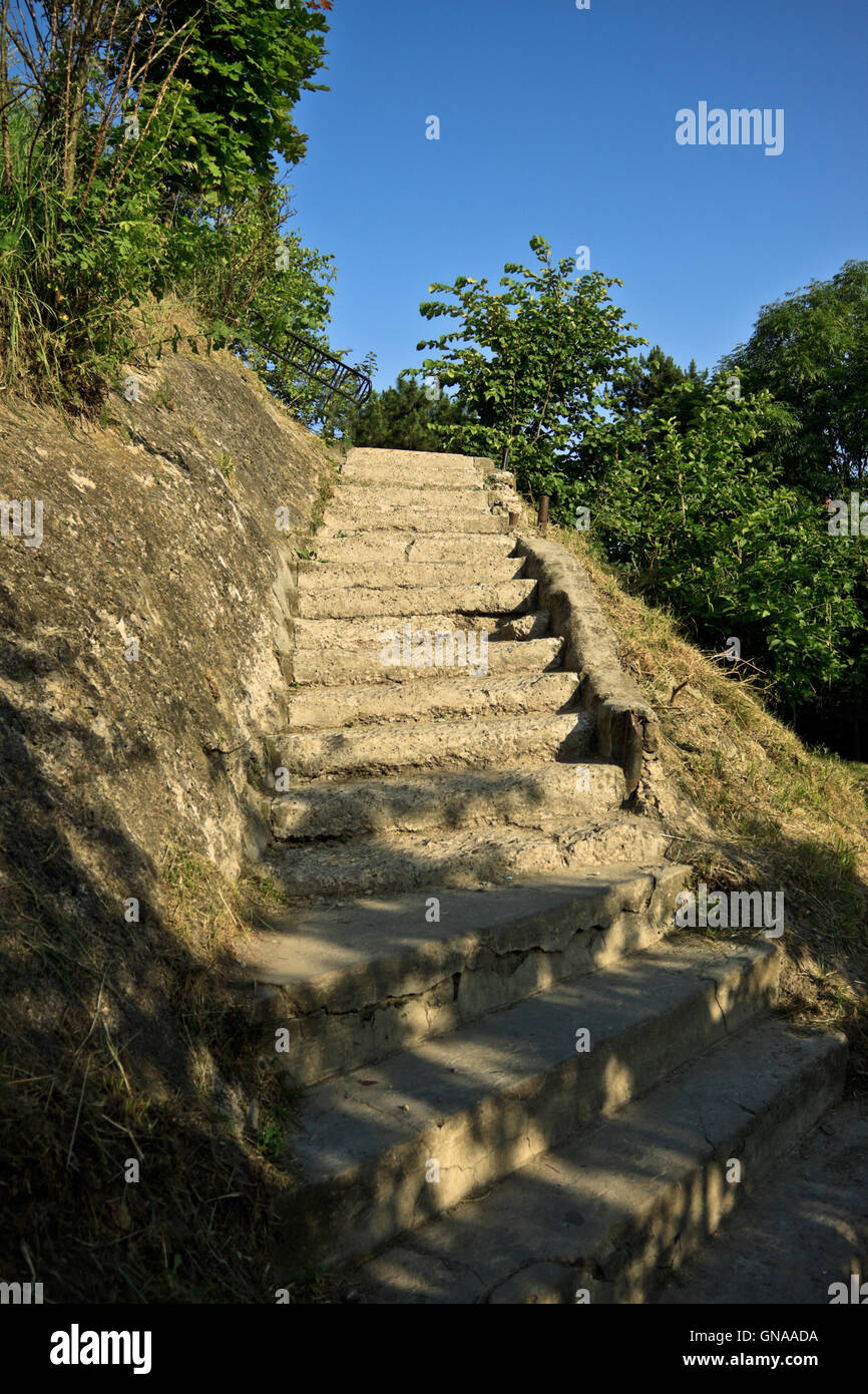 Vecchia scalinata di pietra Foto Stock