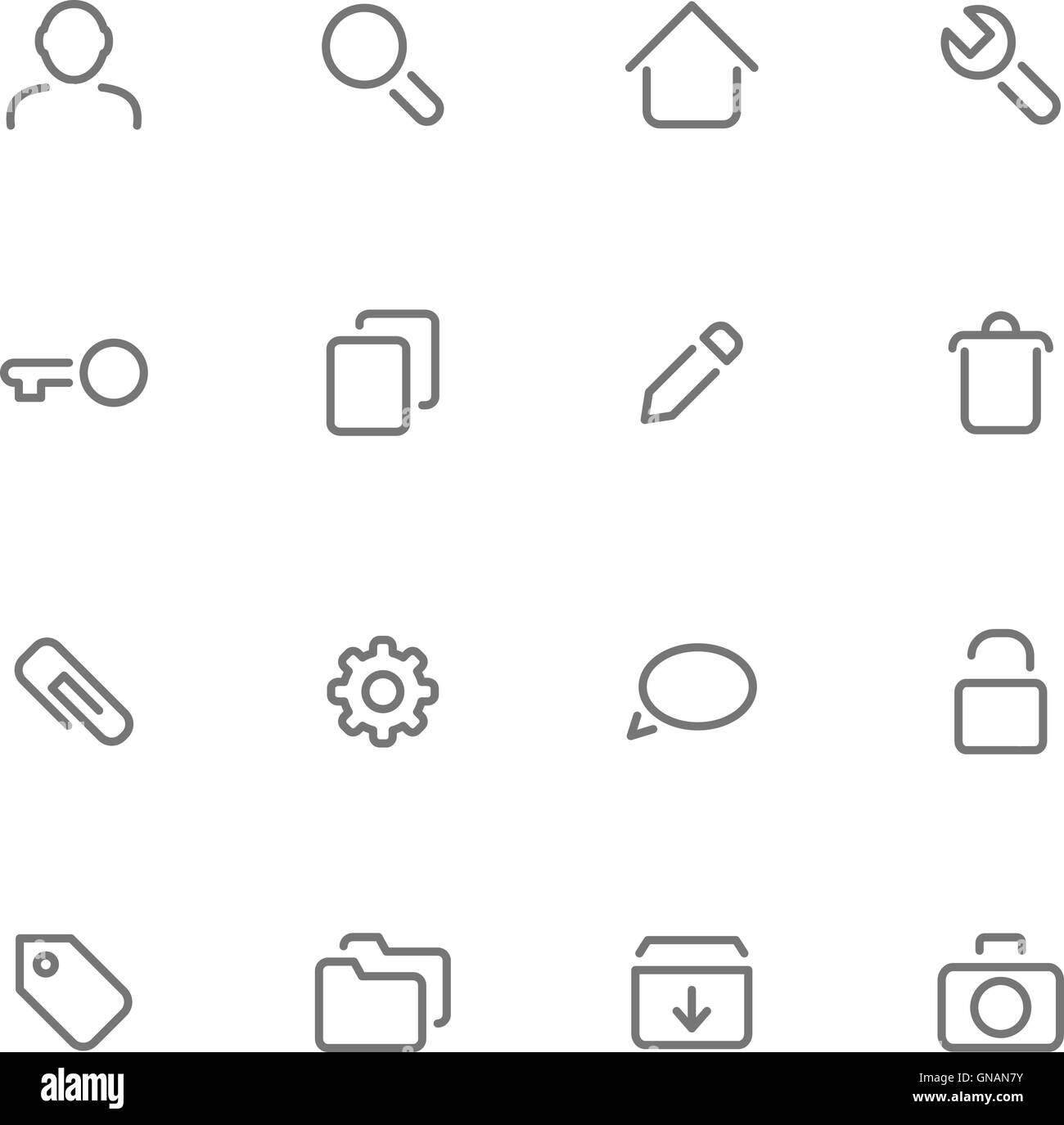 Impostare semplici icone vettoriali. Illustrazione Vettoriale