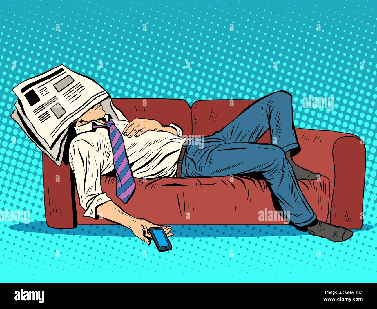 Dormire sul divano Immagini Vettoriali Stock - Alamy
