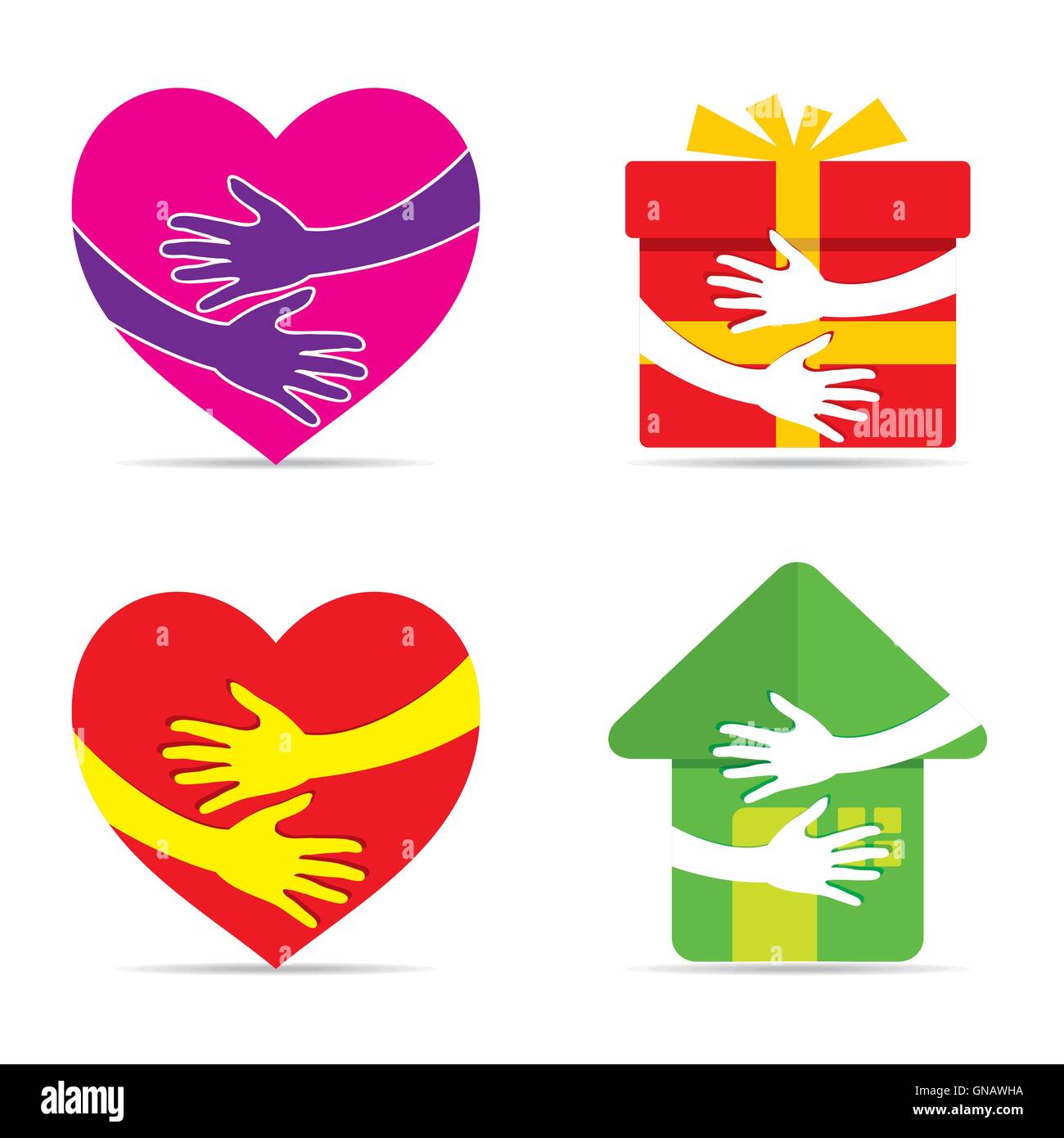 La cura per ogni cosa come sentire, di amore, di dono o il tuo home design concept vettore Illustrazione Vettoriale