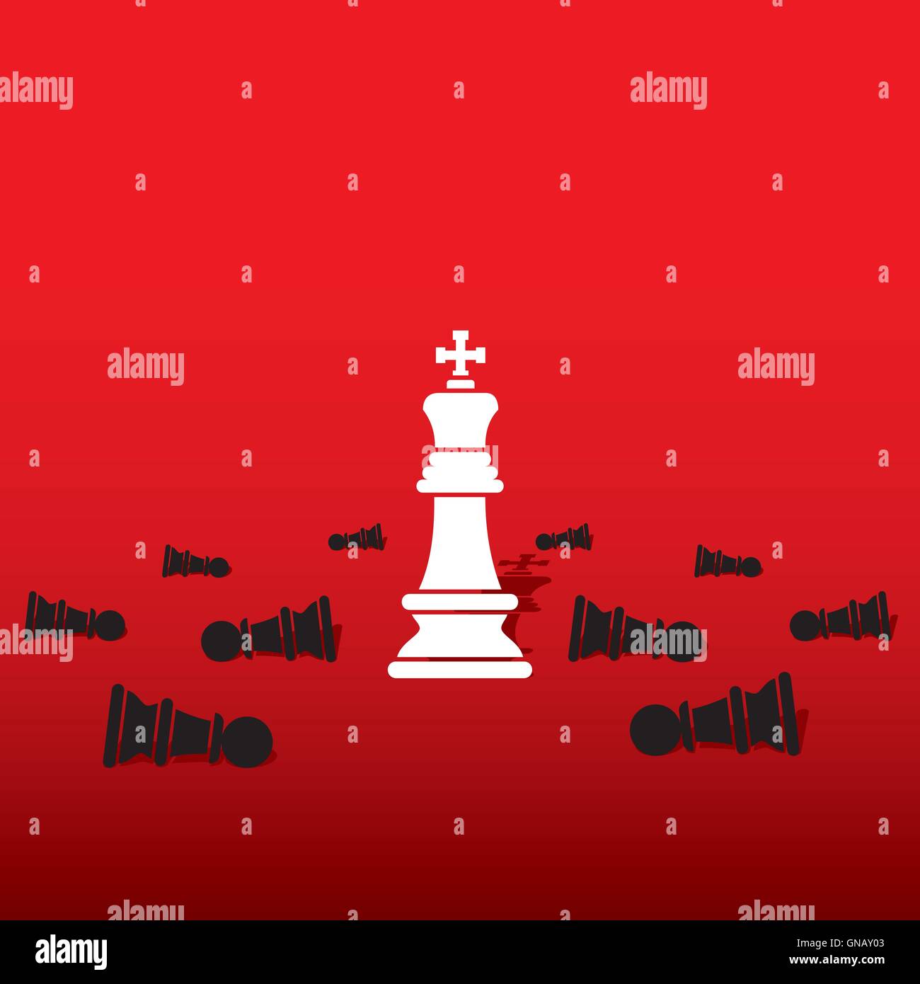 Scacchi re bianco con il nero pedina team concept design di vettore Illustrazione Vettoriale