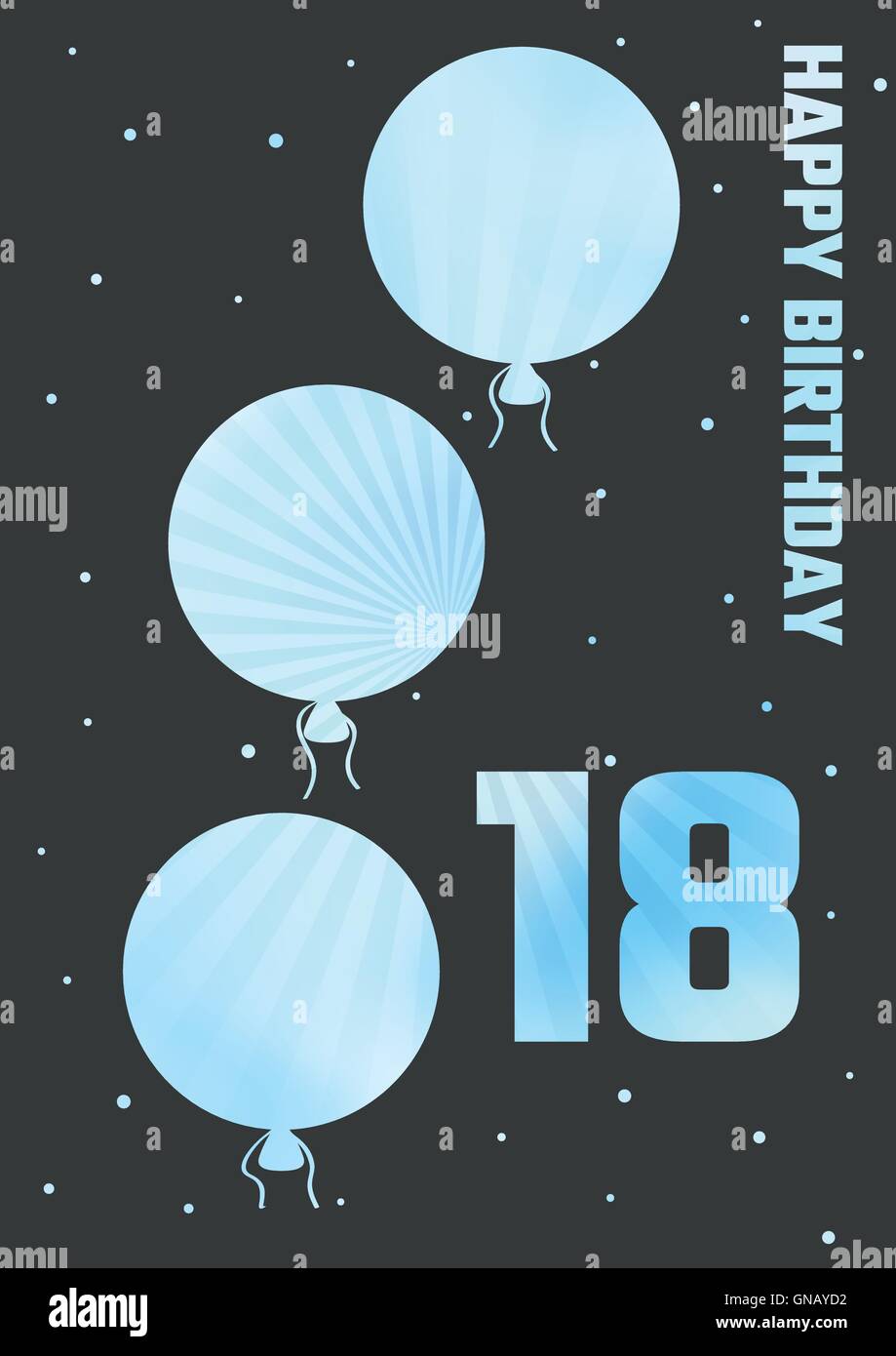Illustrazione di compleanno con colore ballons Illustrazione Vettoriale