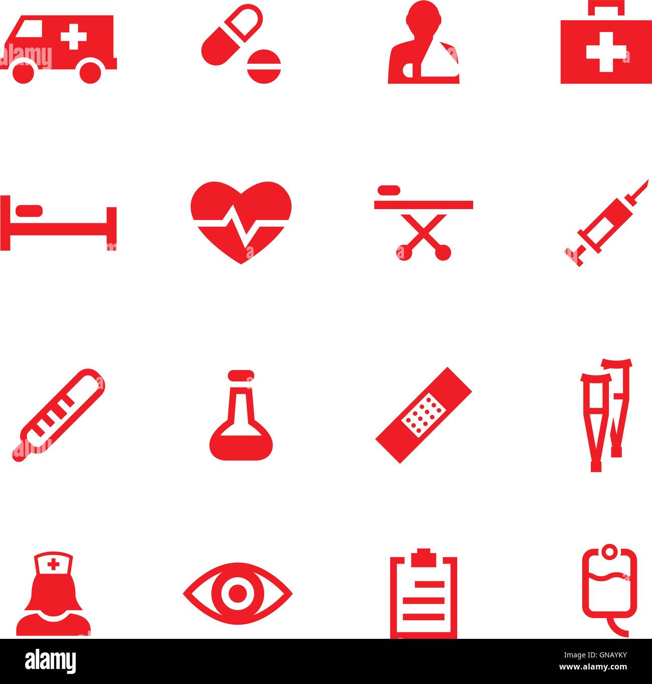 Set di medicina vettore icone. Illustrazione Vettoriale