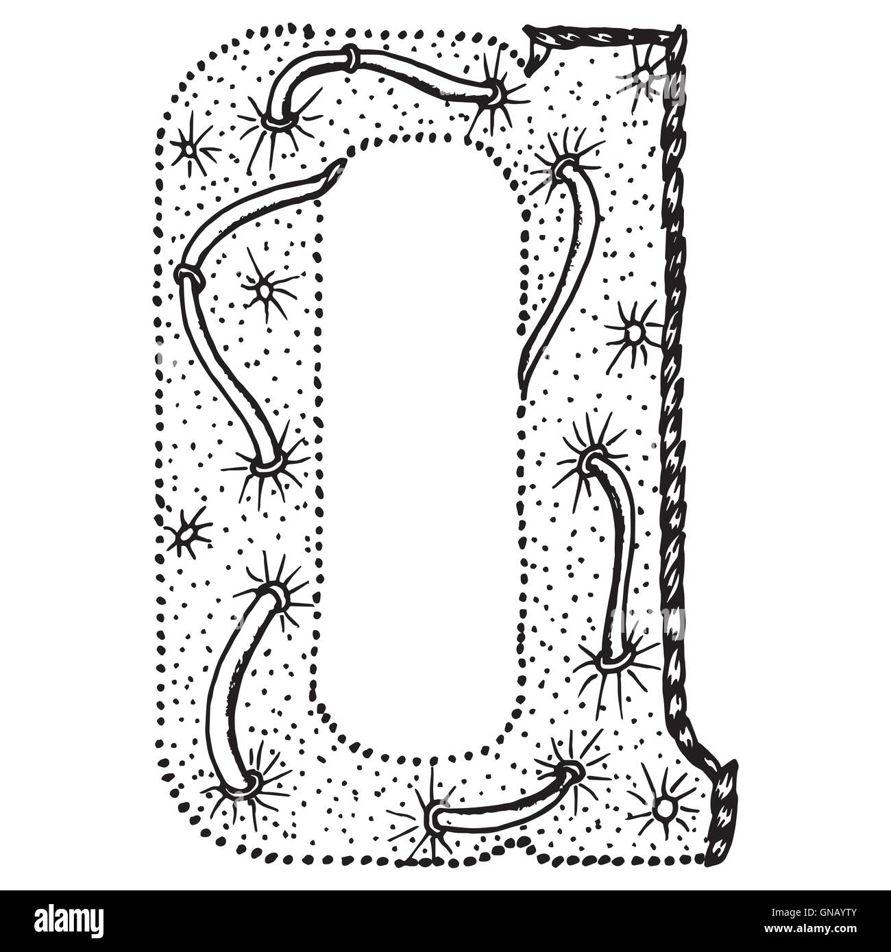 Zentangle lettere stilizzate - Lettera A Illustrazione Vettoriale
