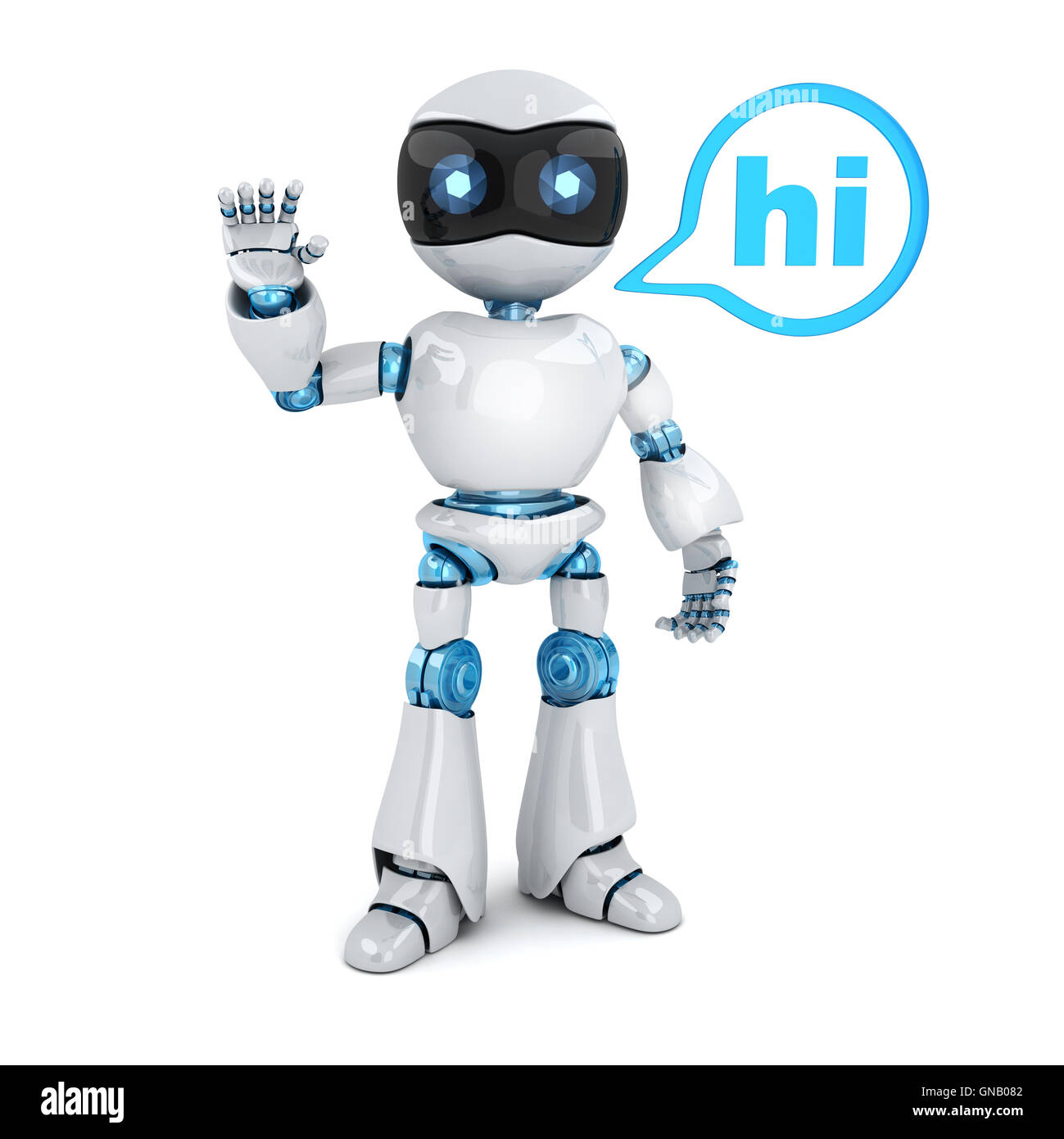 Moderno robot e firmare hi (fatto in 3D rendering) Foto Stock