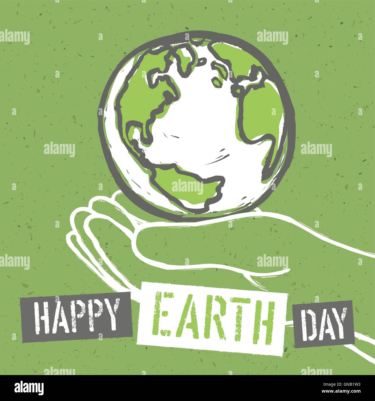 Felice Giornata della Terra. Design per la Giornata della Terra. Concetto Poster con messa a terra Illustrazione Vettoriale