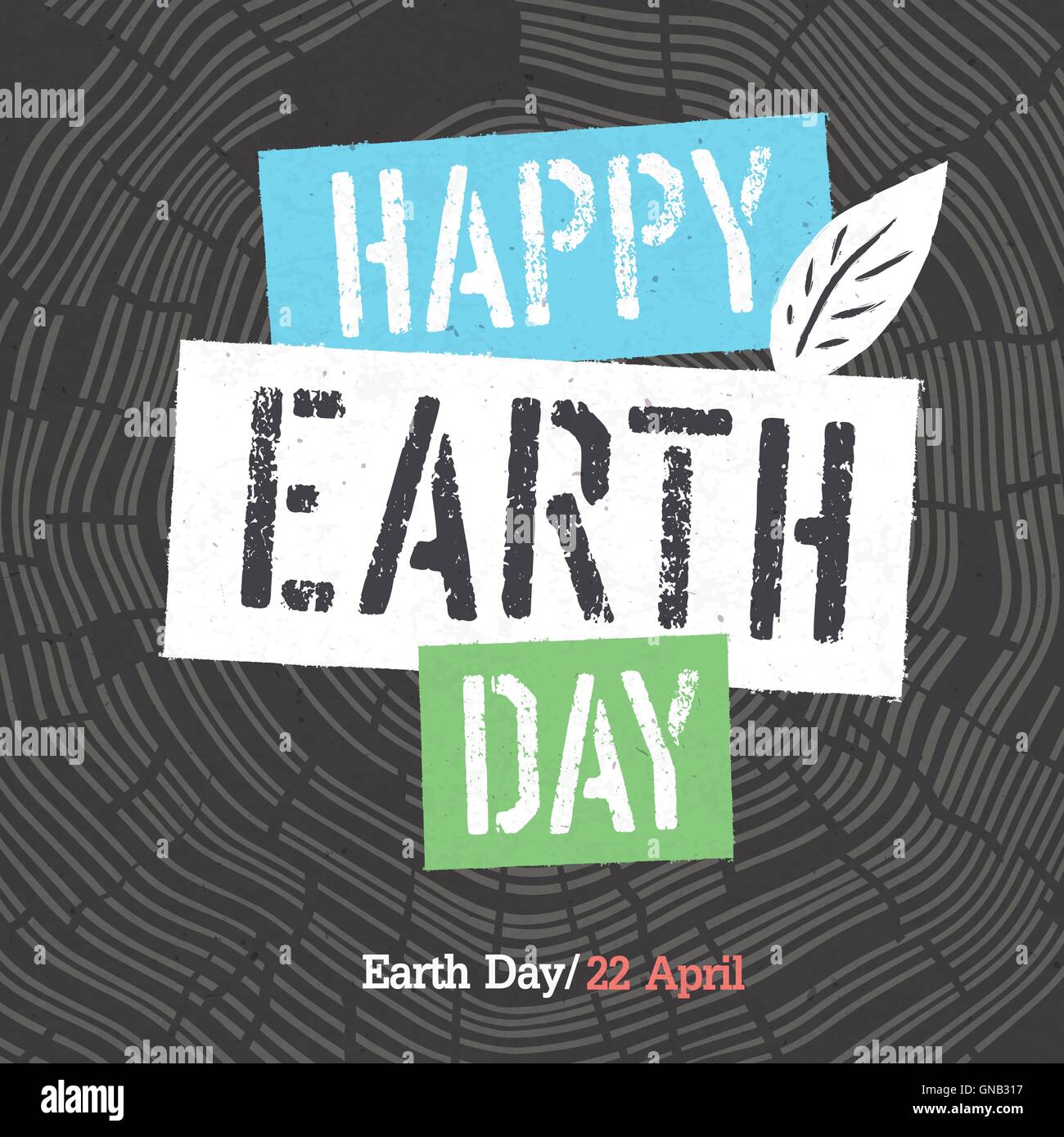 Felice Giornata della Terra logotipo sulla struttura di sfondo degli anelli. Modello per Illustrazione Vettoriale