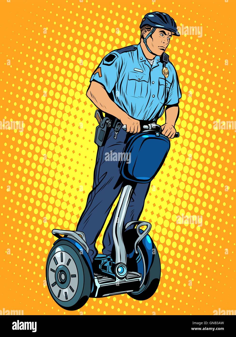 Pattuglia di polizia scooter elettrico Illustrazione Vettoriale