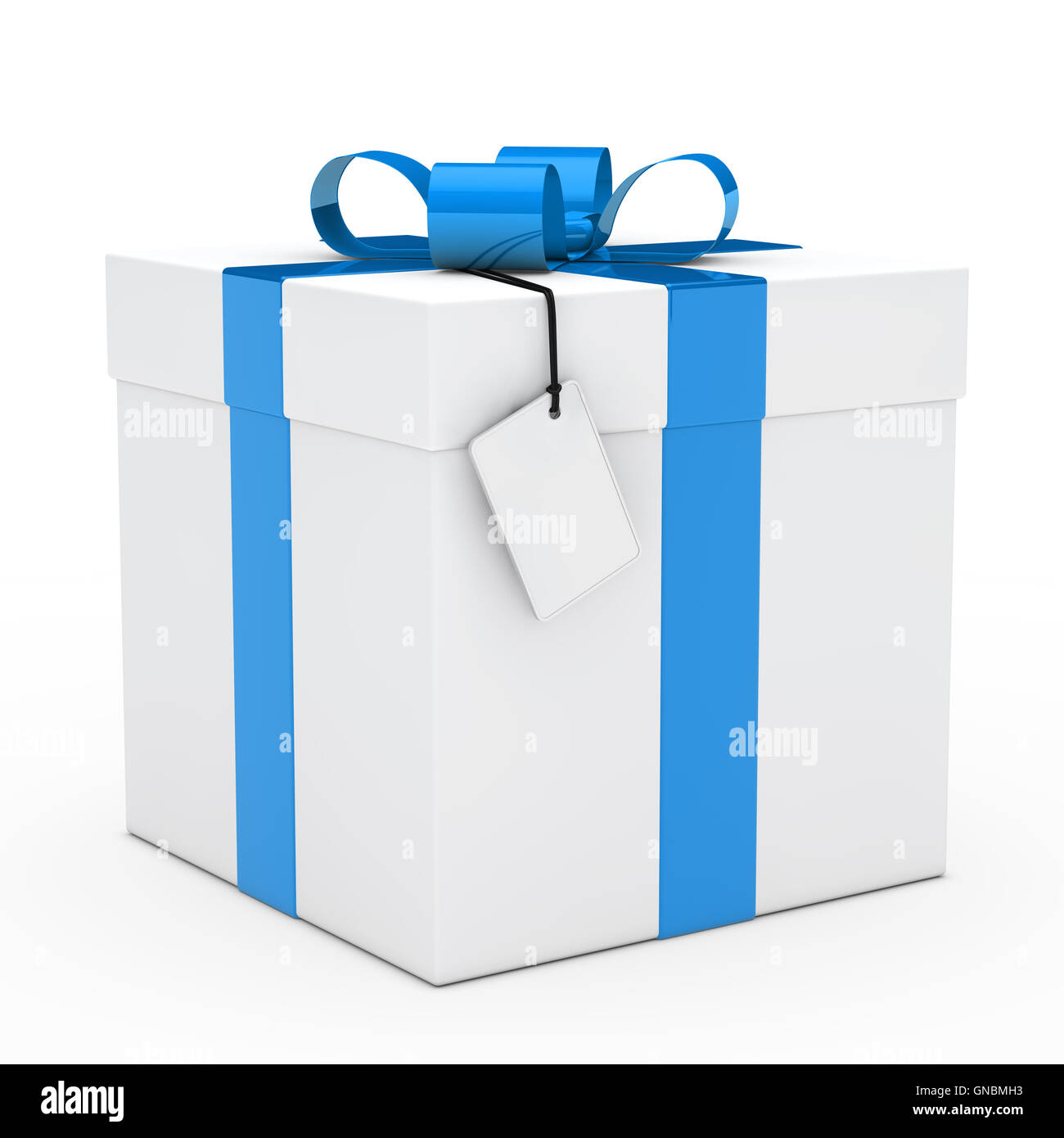 Confezione regalo blue ribbon Foto Stock