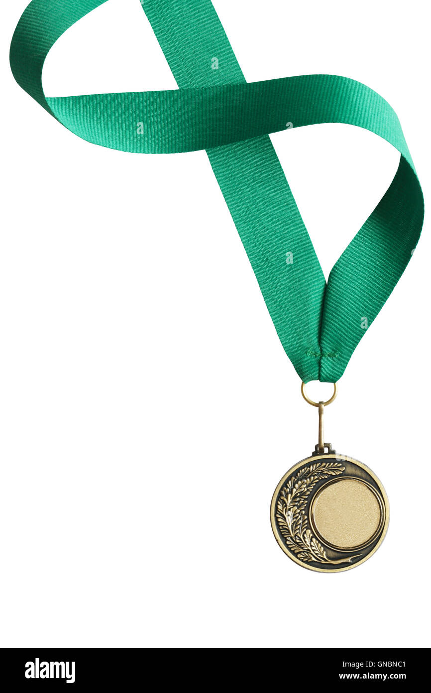 Medaglia su bianco Foto Stock