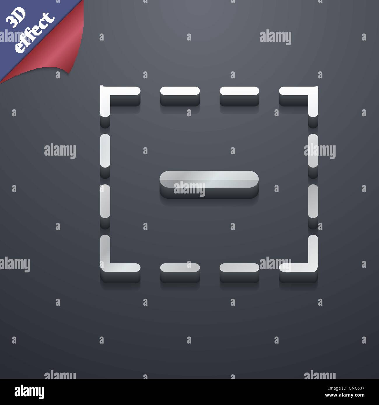 Il segno meno in un quadrato icona simbolo. 3D stile. Alla moda e dal design moderno con spazio per il vettore di testo Illustrazione Vettoriale