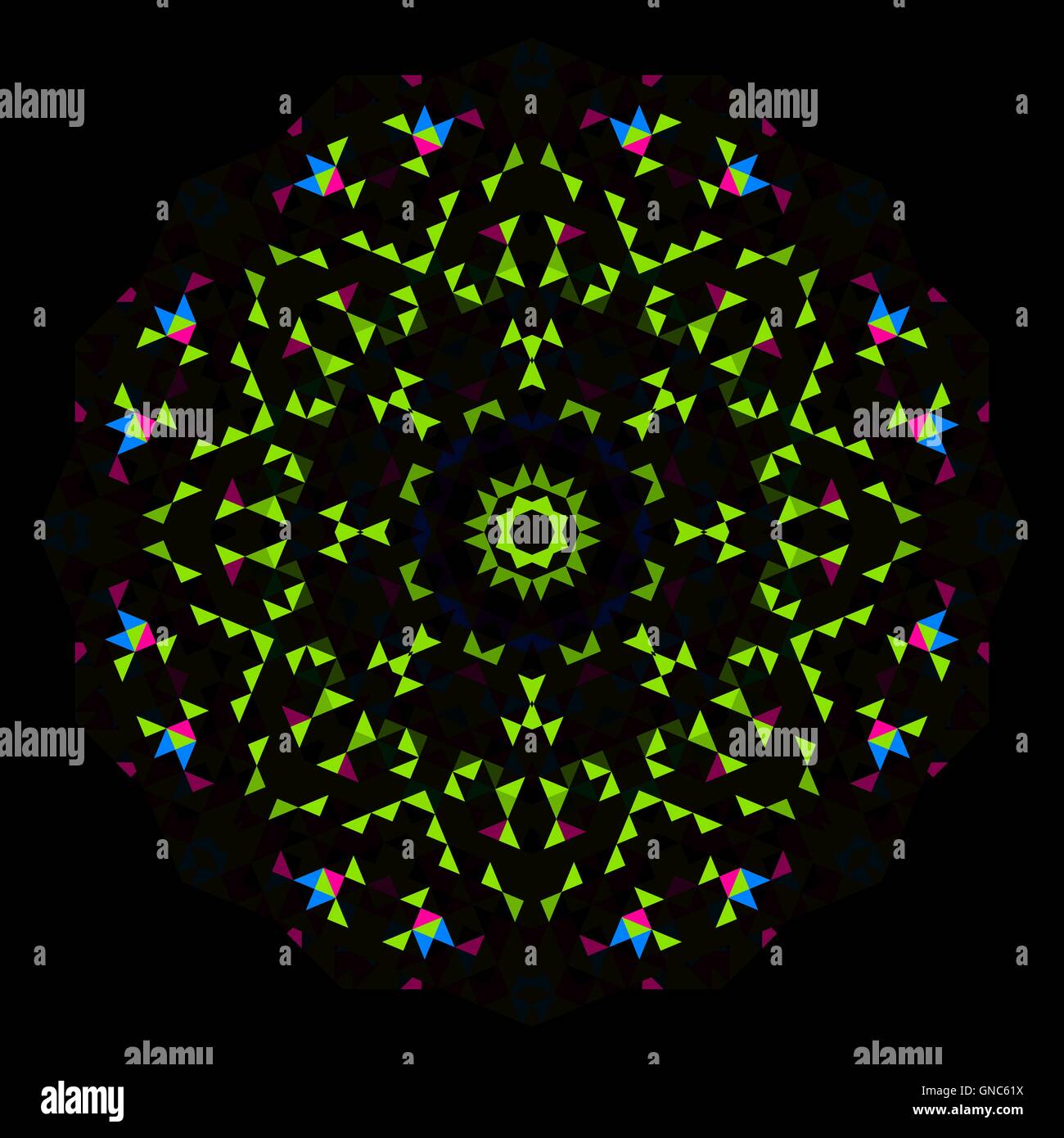 Geometrica astratta luminoso modello di Caleidoscopio Illustrazione Vettoriale